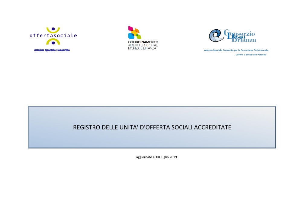 Registro Delle Unita' D'offerta Sociali Accreditate