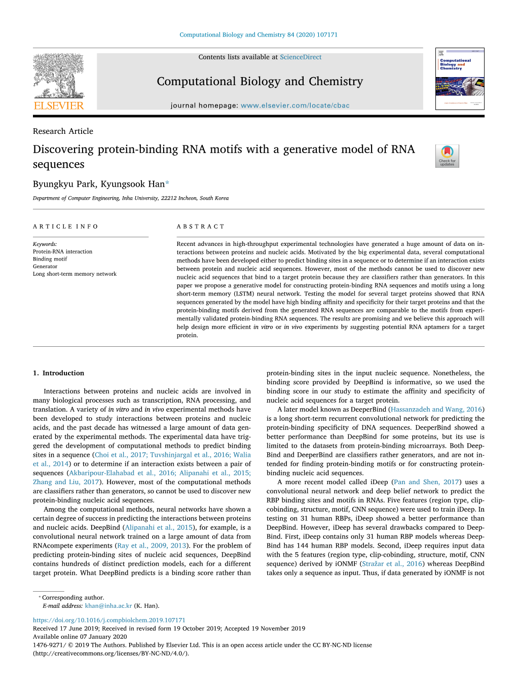 Discovering Protein-Binding RNA Motifs with a Generative Model of RNA Sequences T