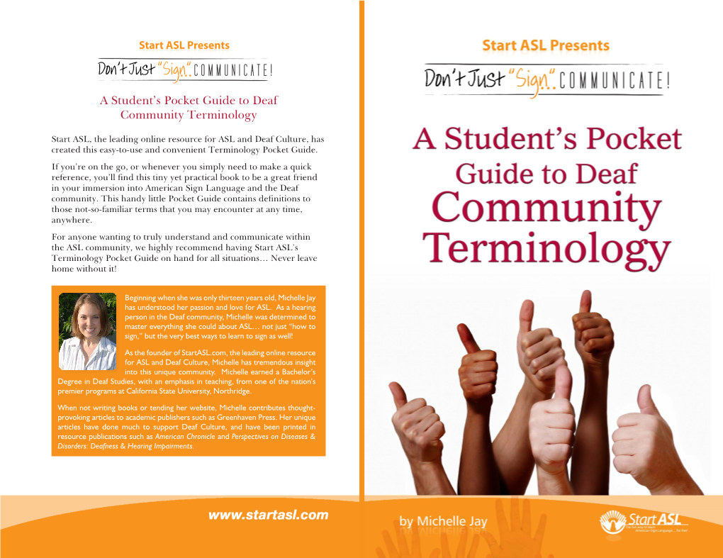 A Student's Pocket Guide to Deaf Community Terminology