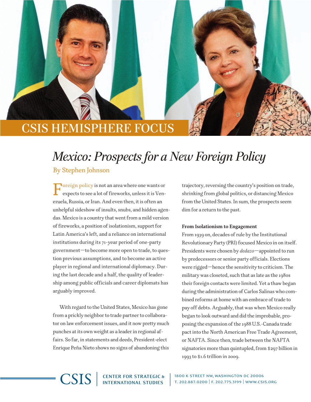 Mexico: Prospects for a New Foreign Policy by Stephen Johnson