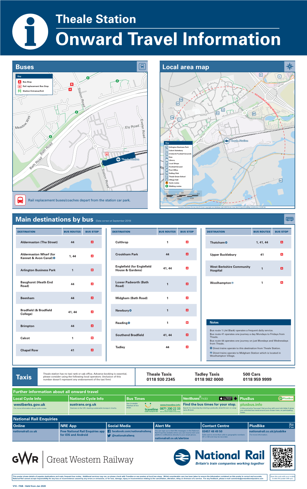 Theale Station I Onward Travel Information Buses Local Area Map