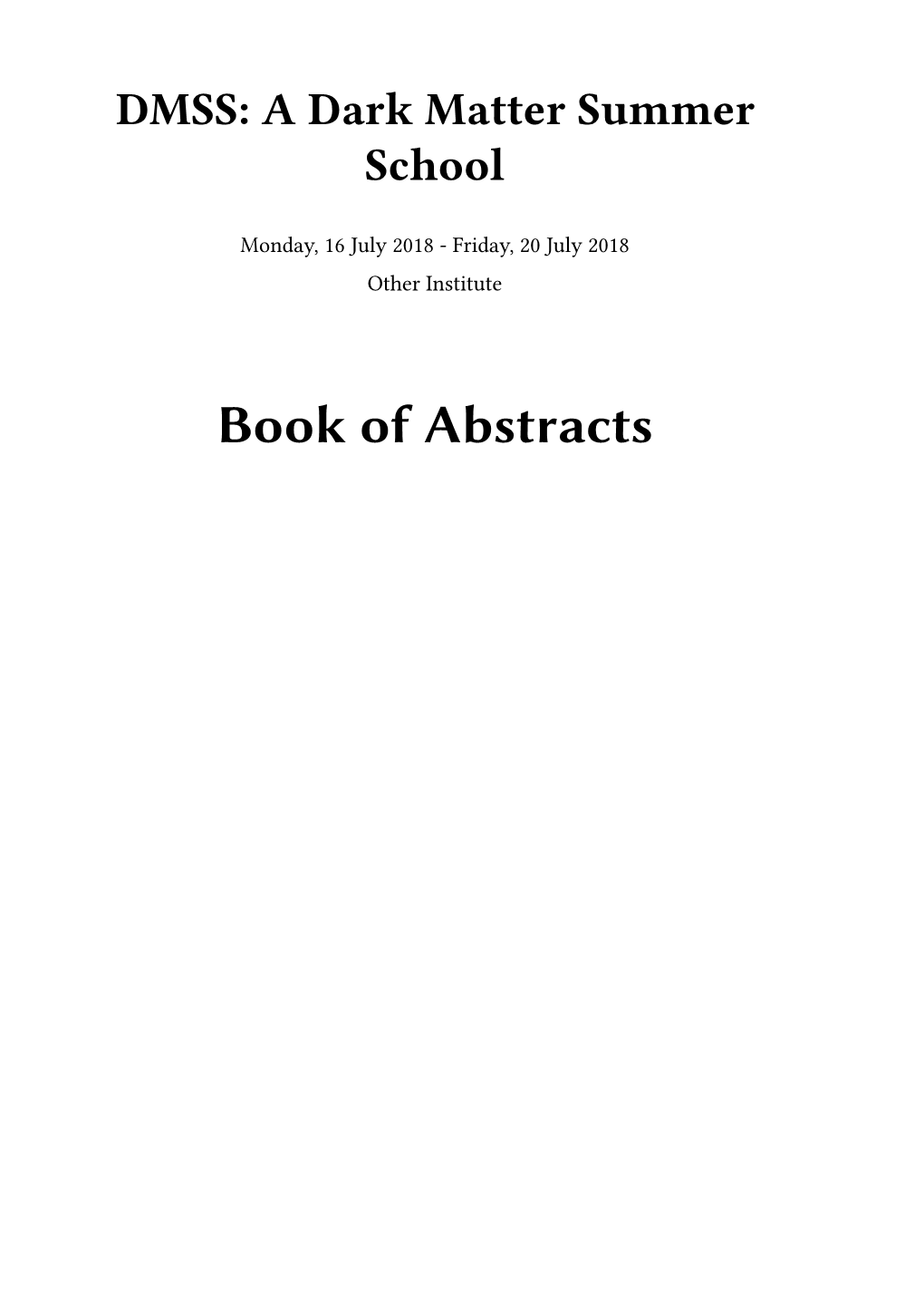 Book of Abstracts Ii Contents