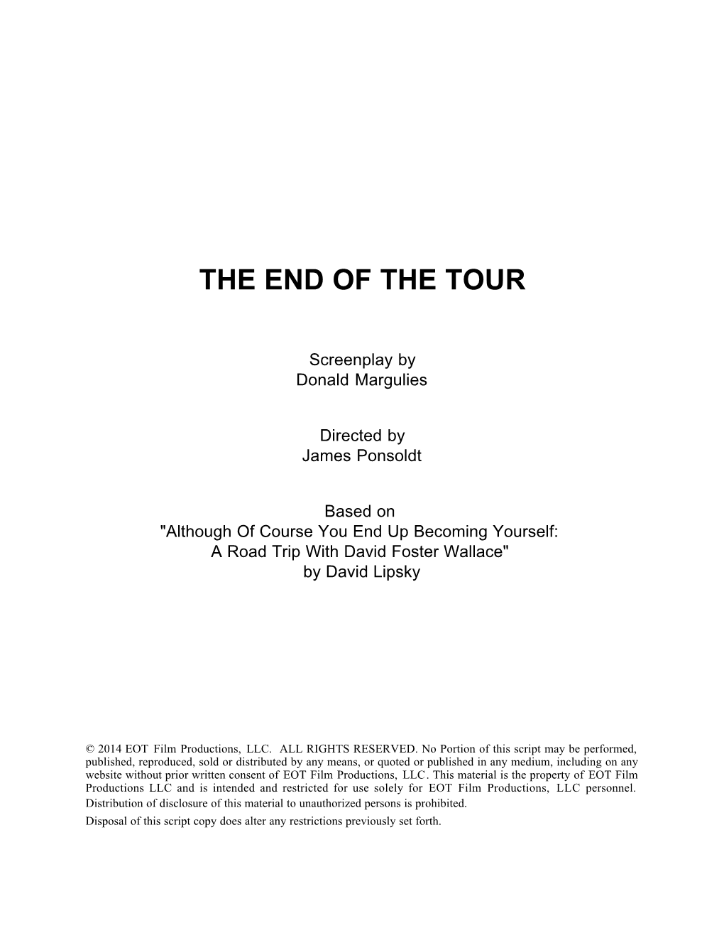 The End of the Tour