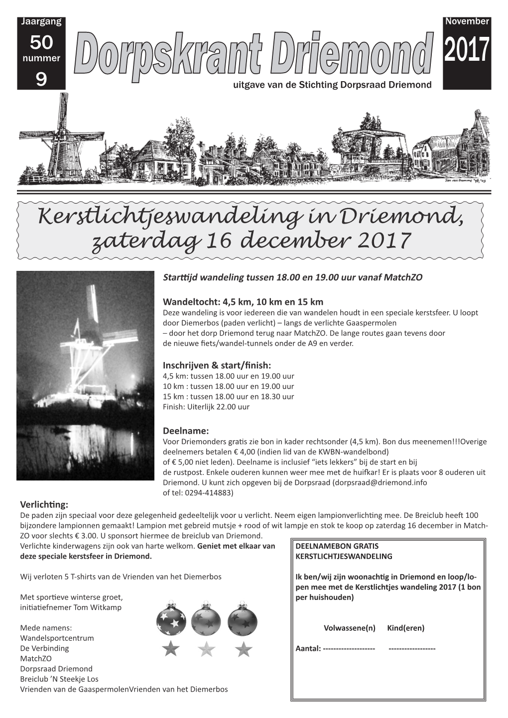 50 9 Kerstlichtjeswandeling in Driemond, Zaterdag 16 December