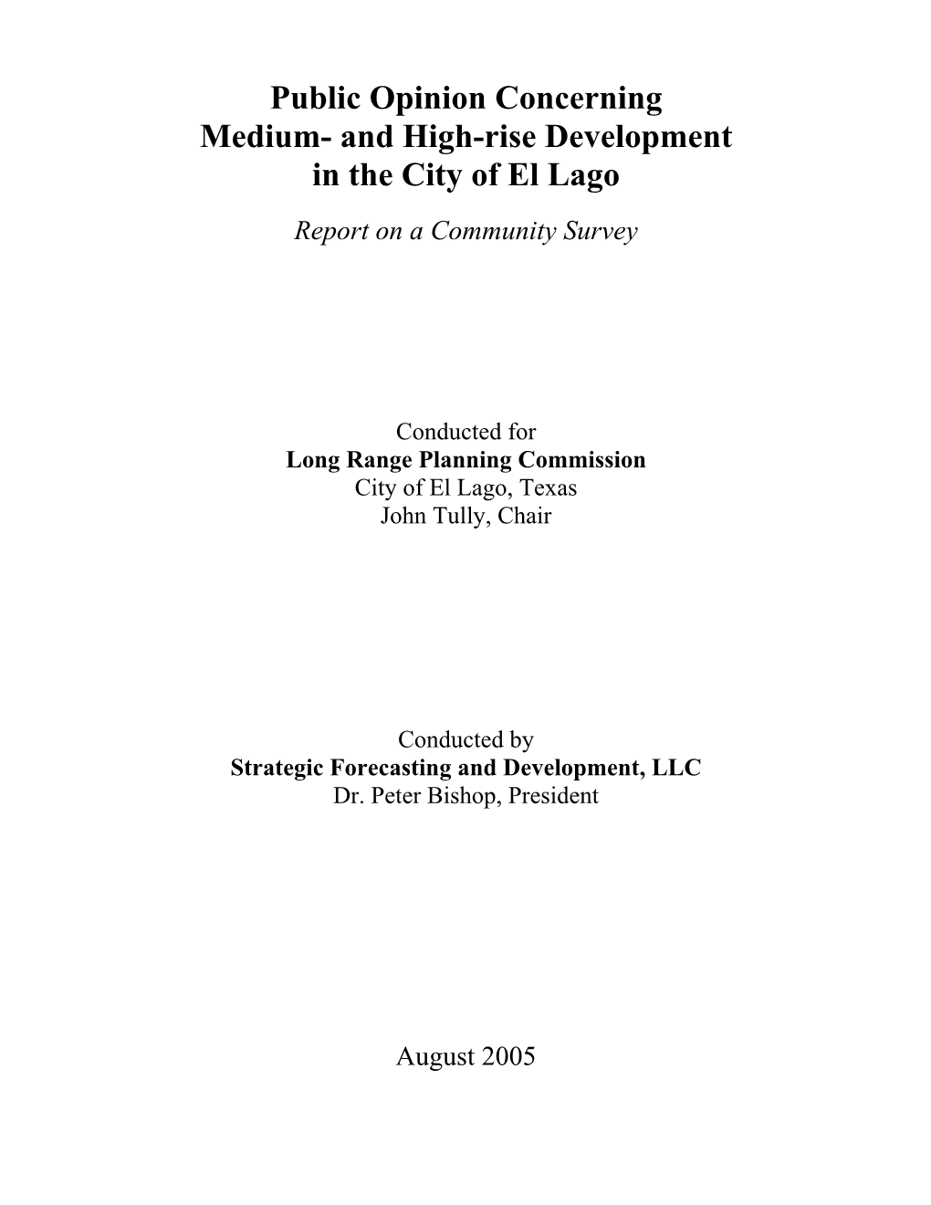 El Lago Long Range Planning Commission