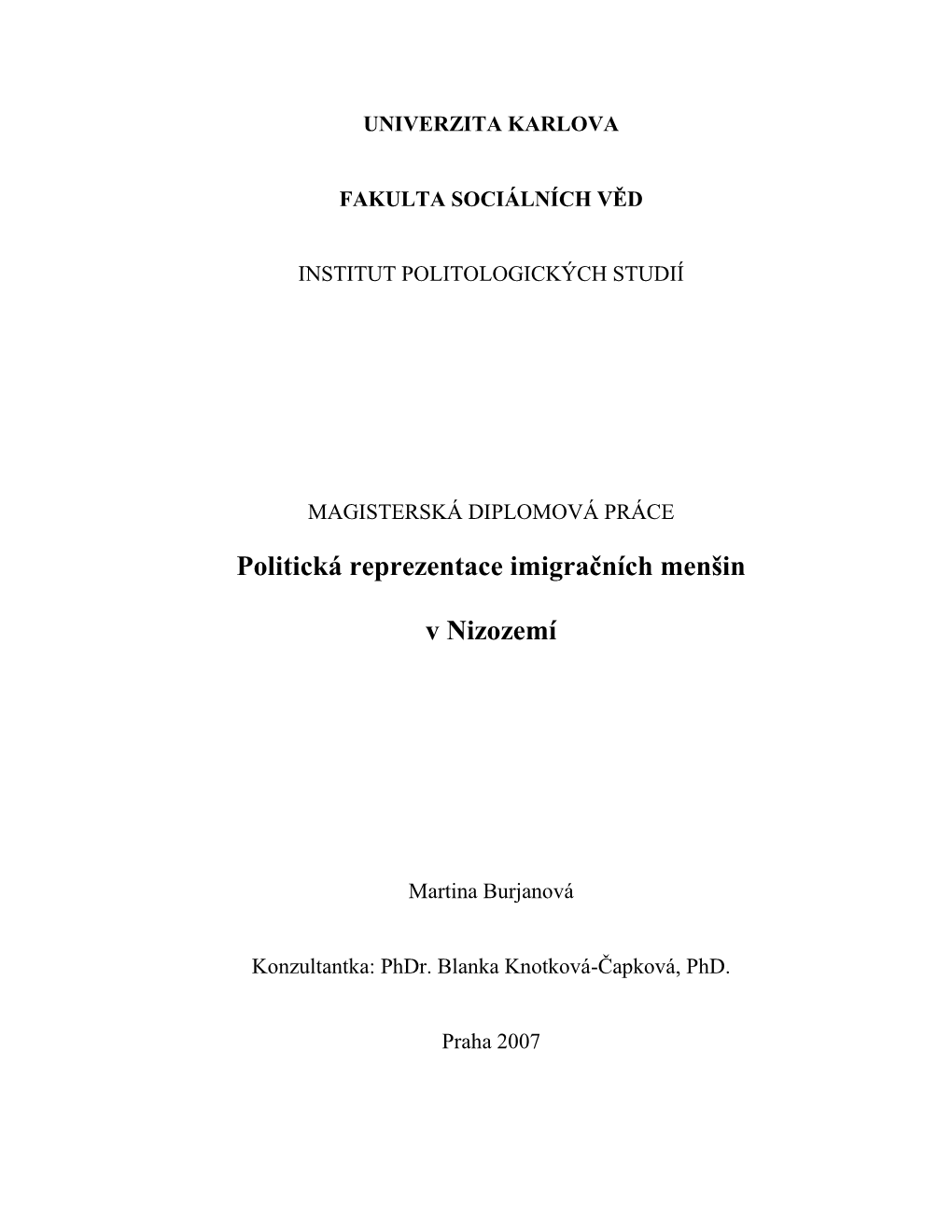 2 Problematika Menšin V Teoretickém Kontextu