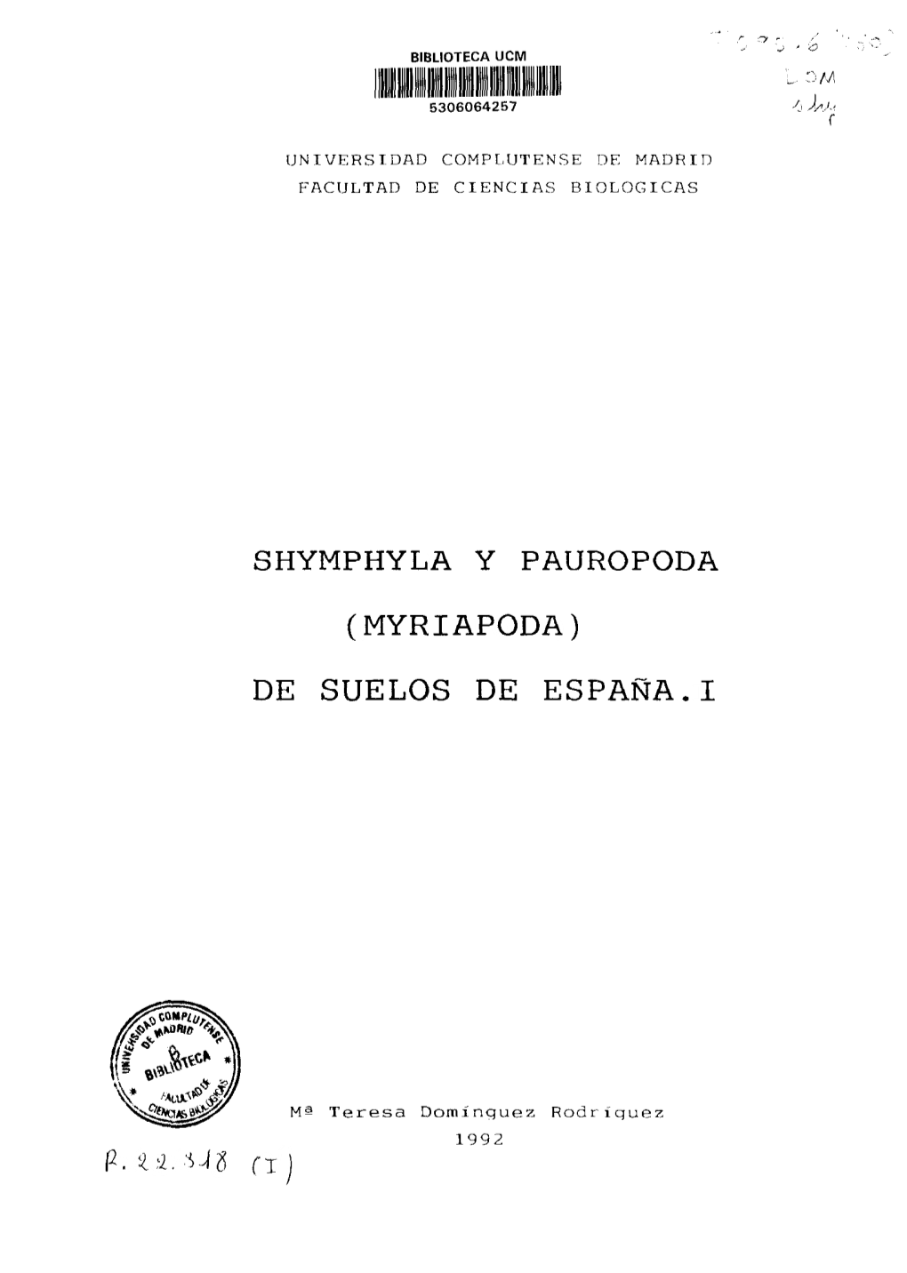 Shymphyla Y Pauropoda