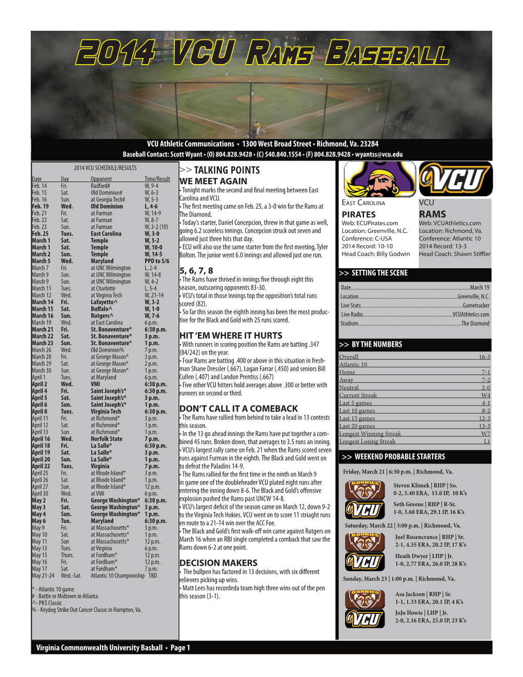 2014 VCU Rams Baseball