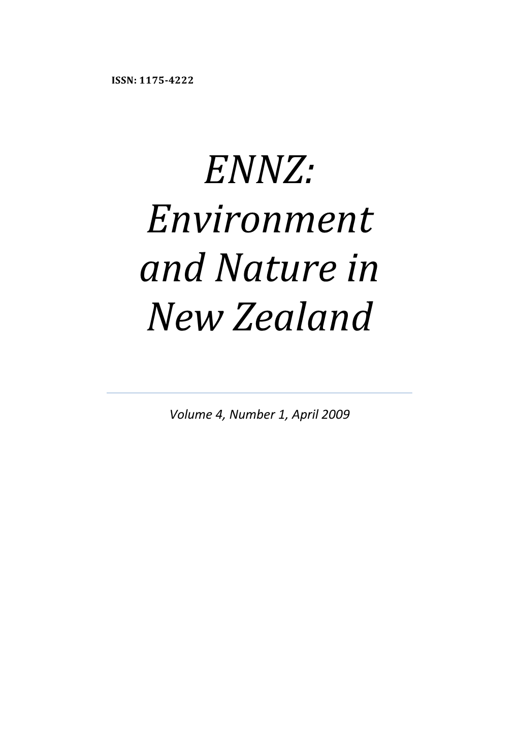 ENNZ: Environment and Nature in New Zealand