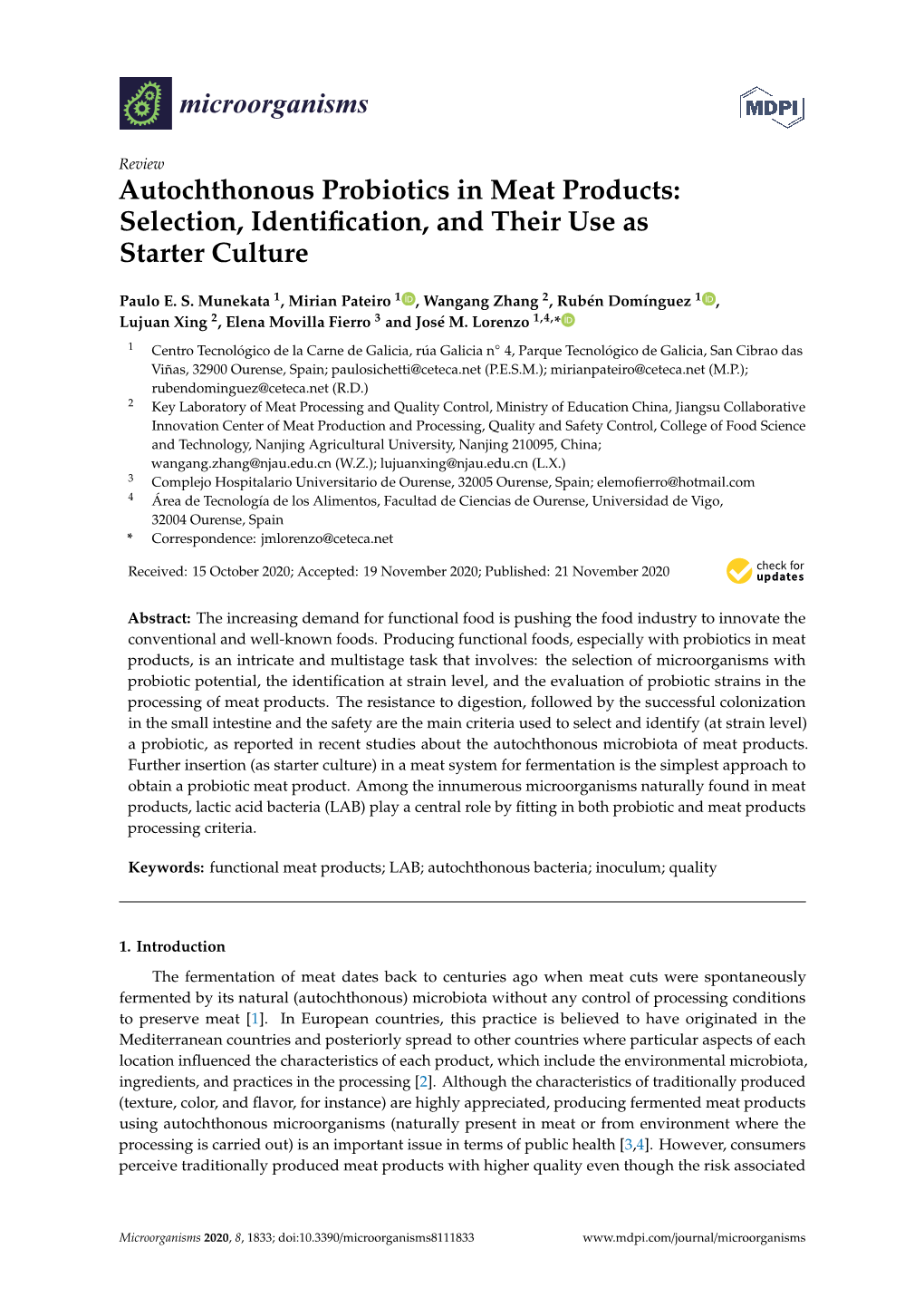 Autochthonous Probiotics in Meat Products: Selection, Identiﬁcation, and Their Use As Starter Culture