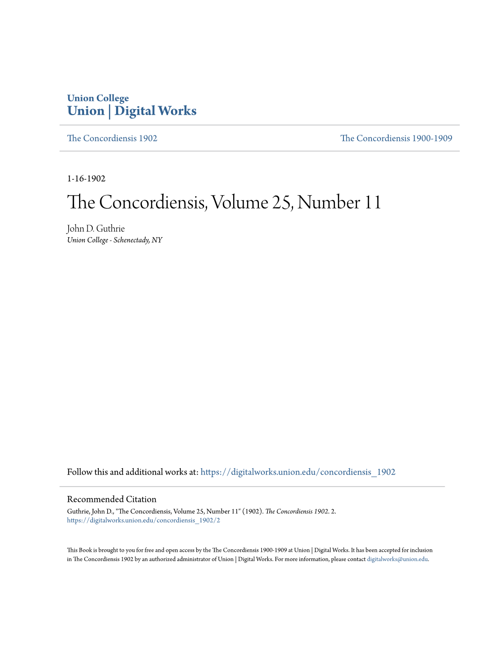 The Concordiensis, Volume 25, Number 11