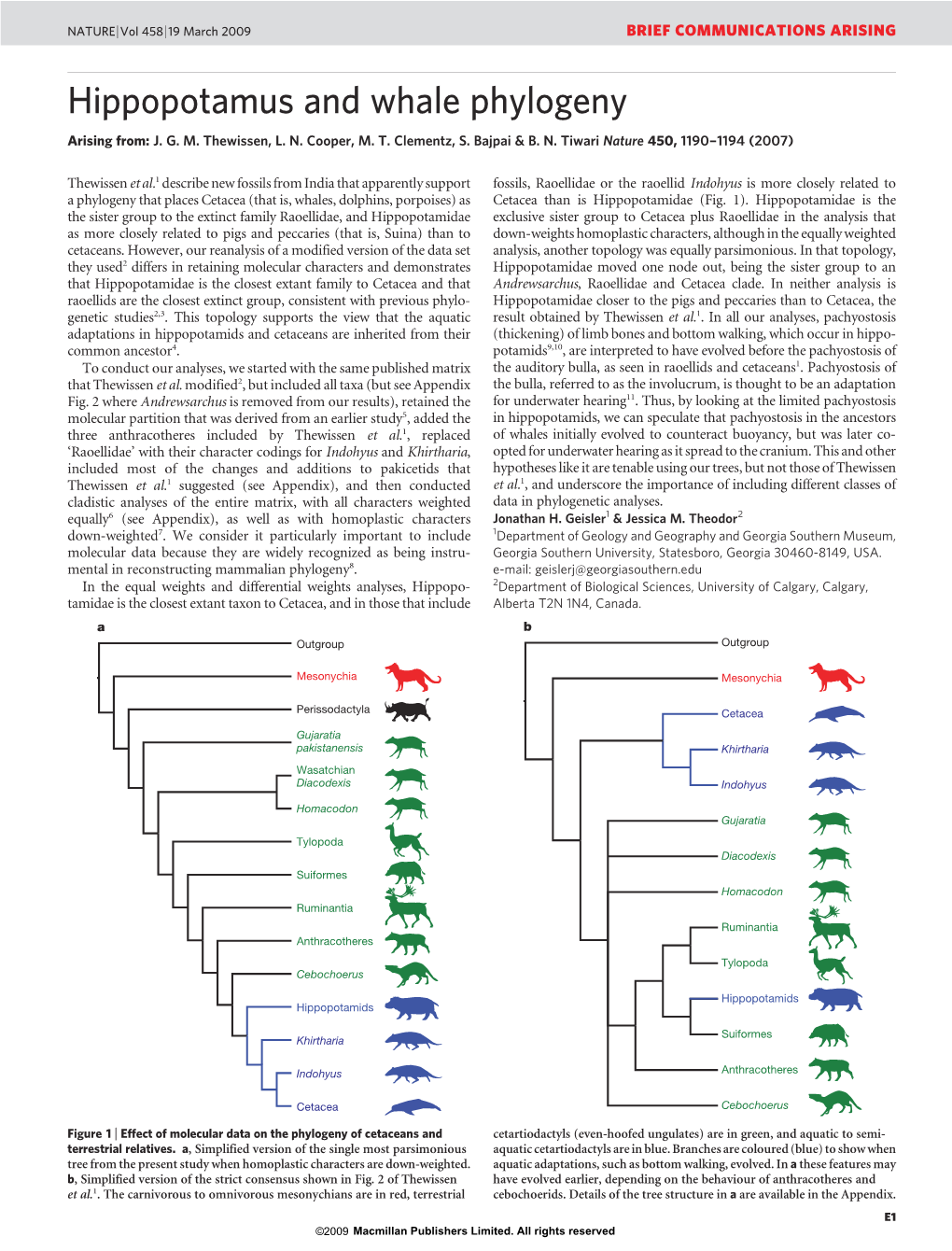 Thewissen Et Al. Reply Replying To: J