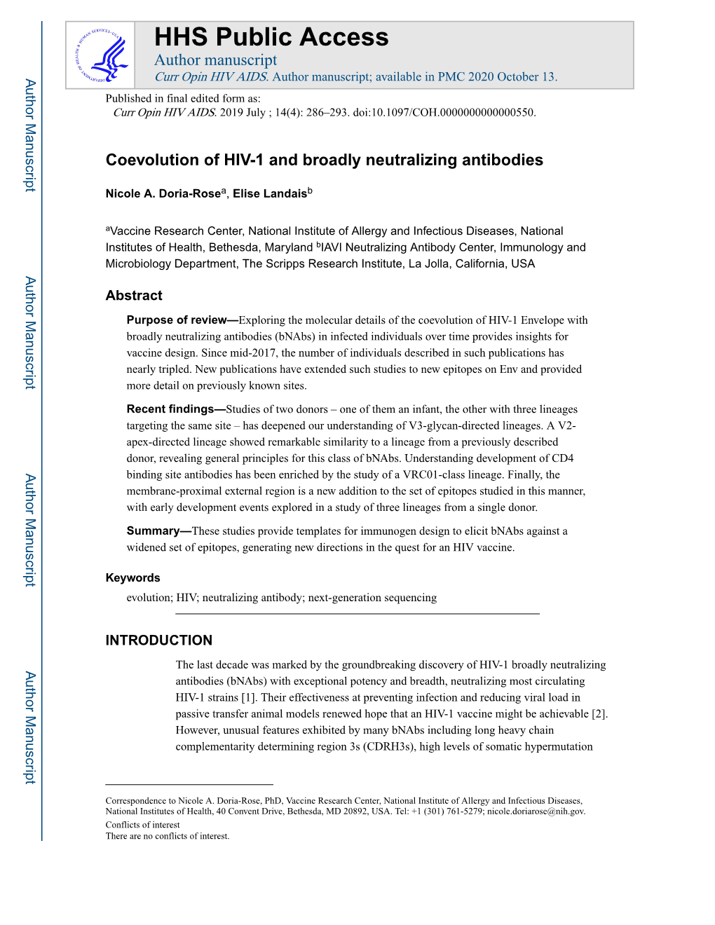 Coevolution of HIV-1 and Broadly Neutralizing Antibodies