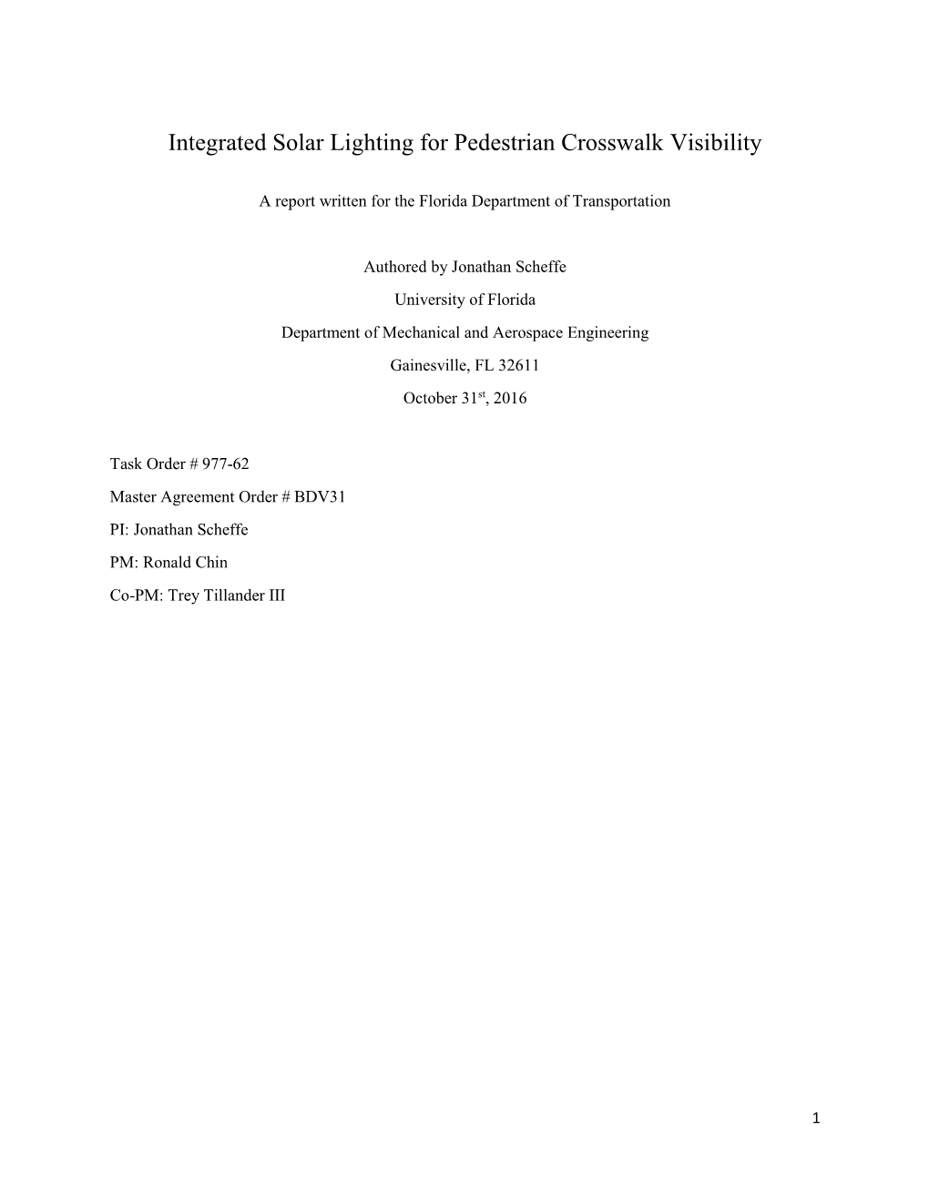 Integrated Solar Lighting for Pedestrian Crosswalk Visibility