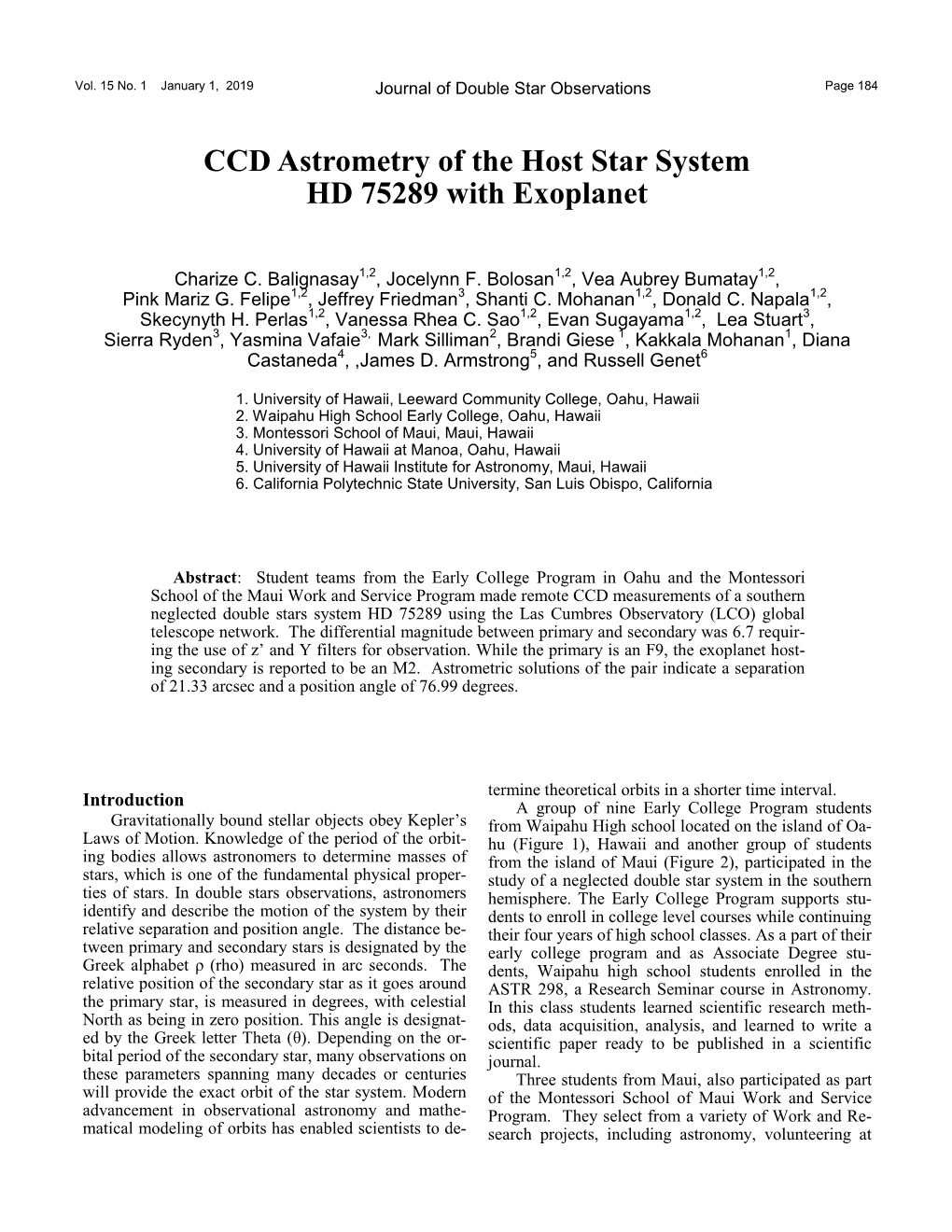 CCD Astrometry of the Host Star System HD 75289 with Exoplanet