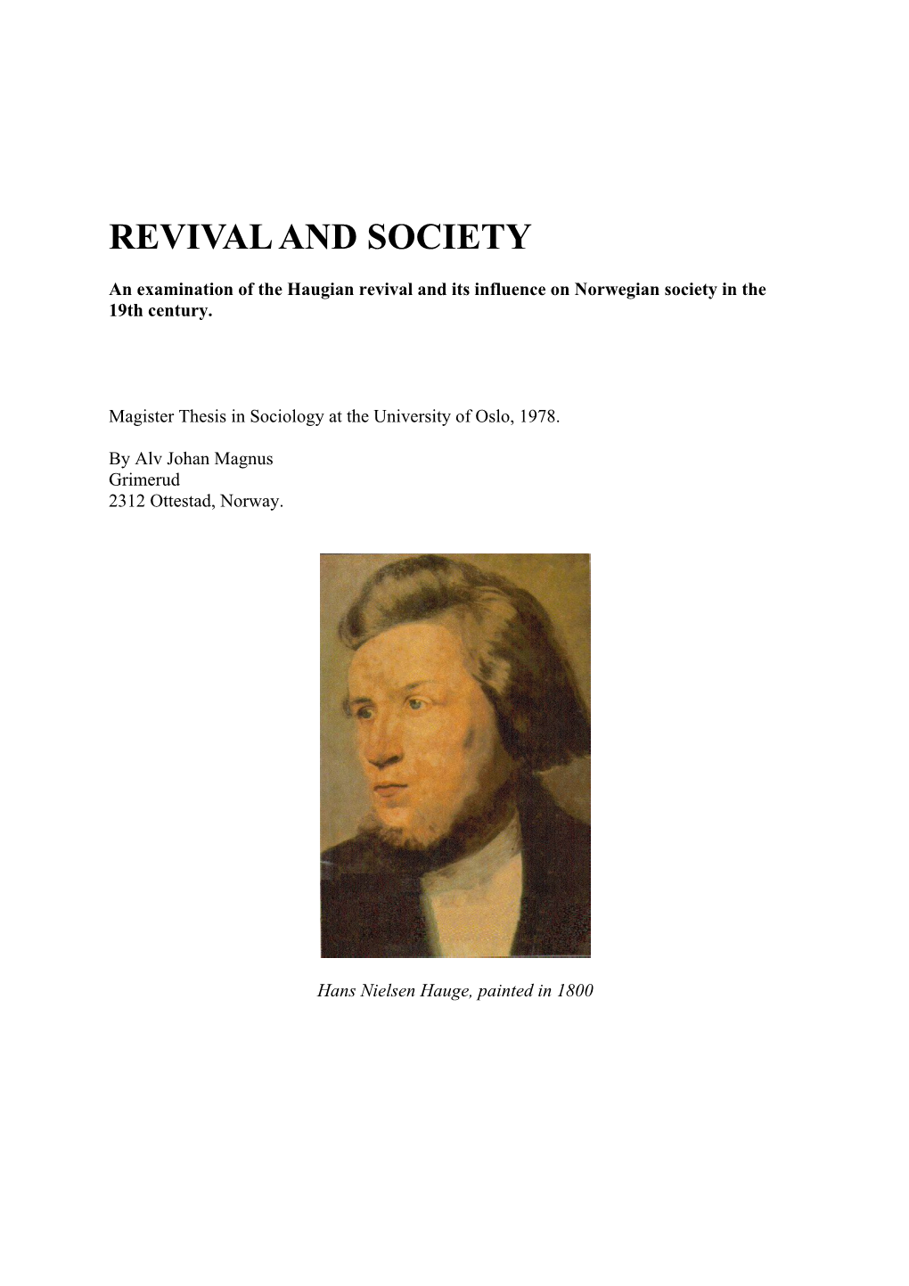 Revival and Society