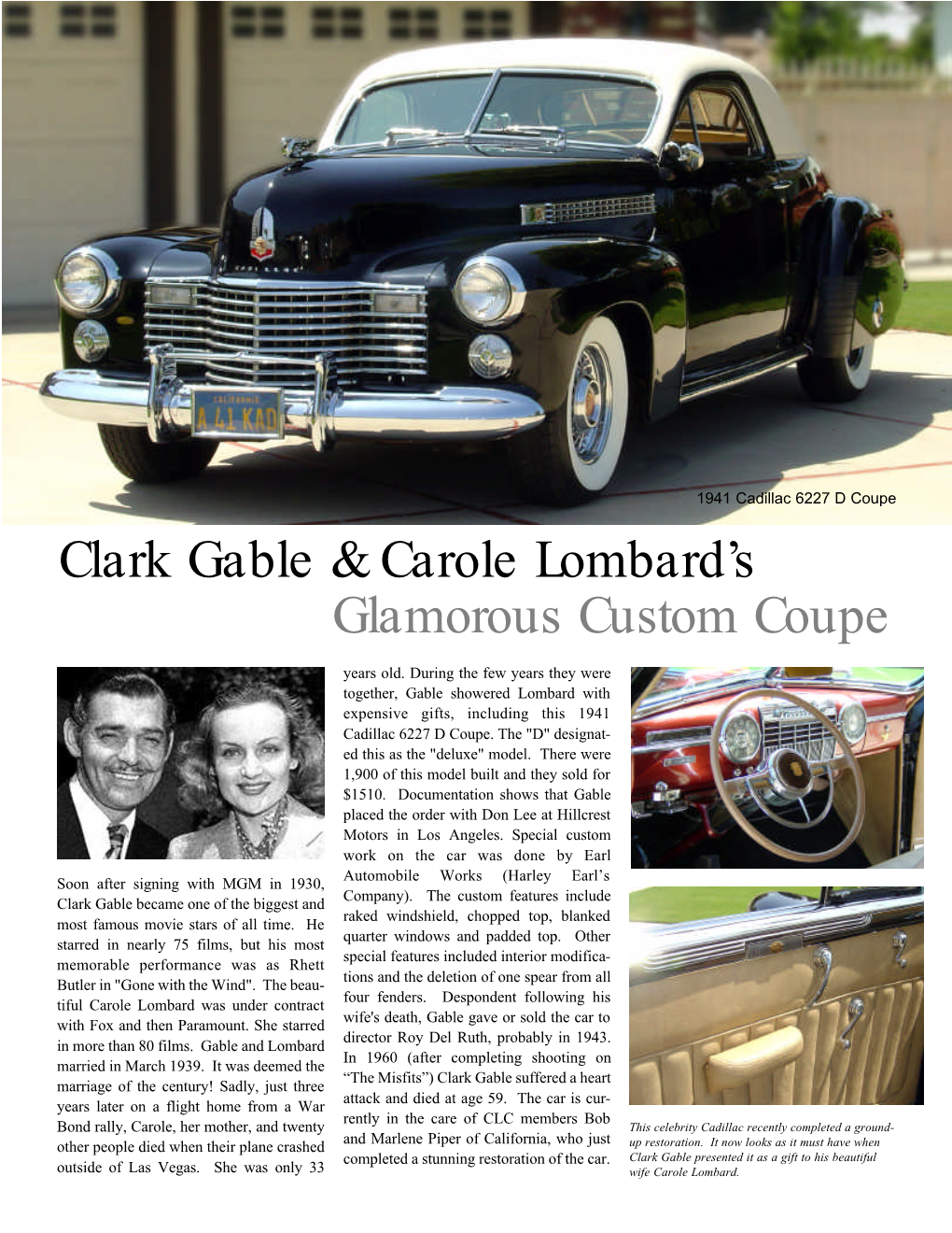 Glamorous Custom Coupe Clark Gable & Carole Lombard's