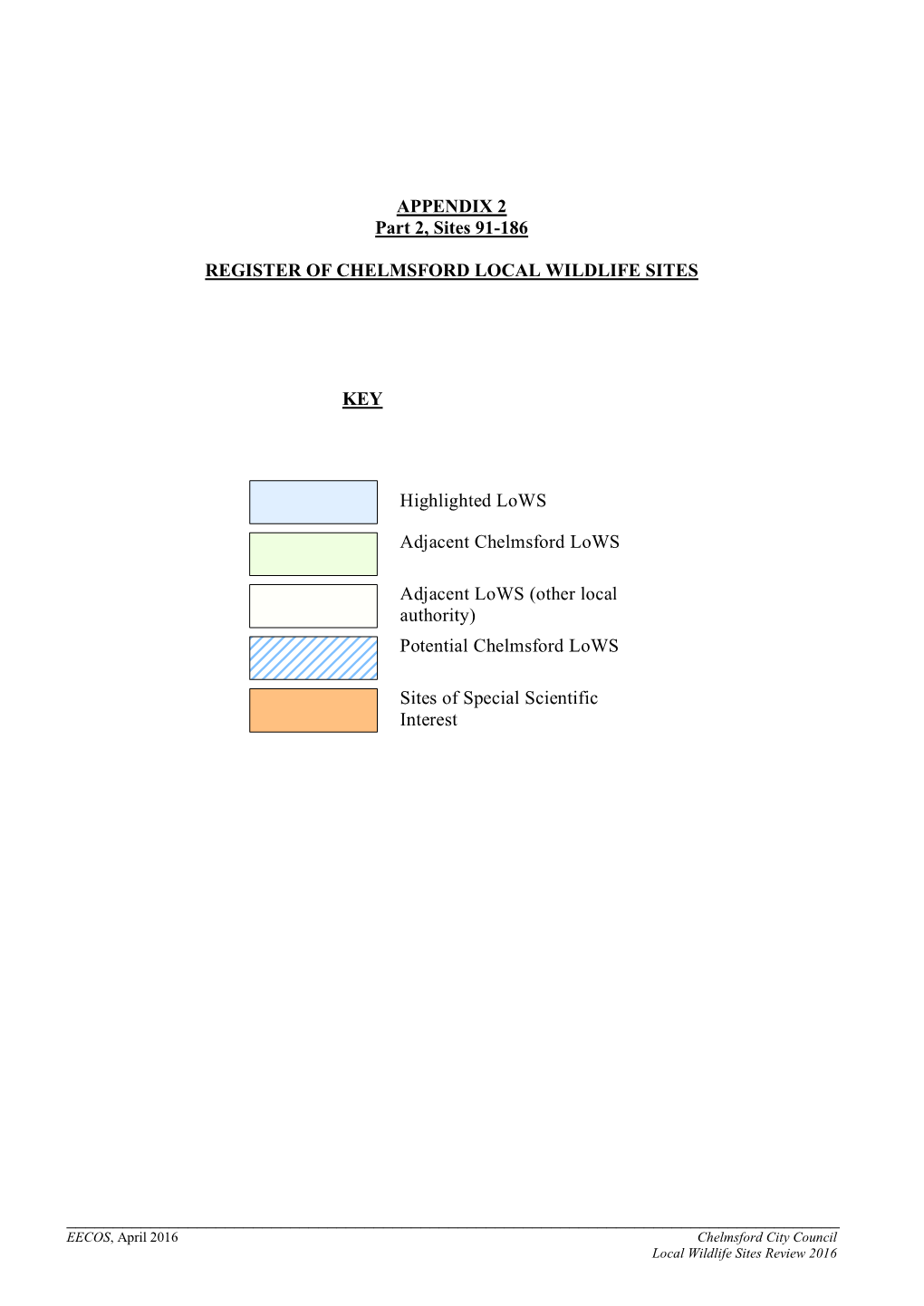 Local Wildlife Site Review 2016 Appendix 2 Sites 91-186