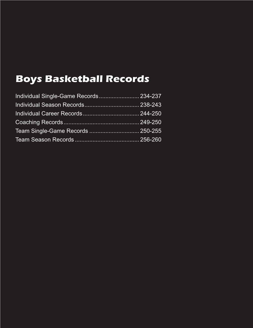 Boys Basketball Records