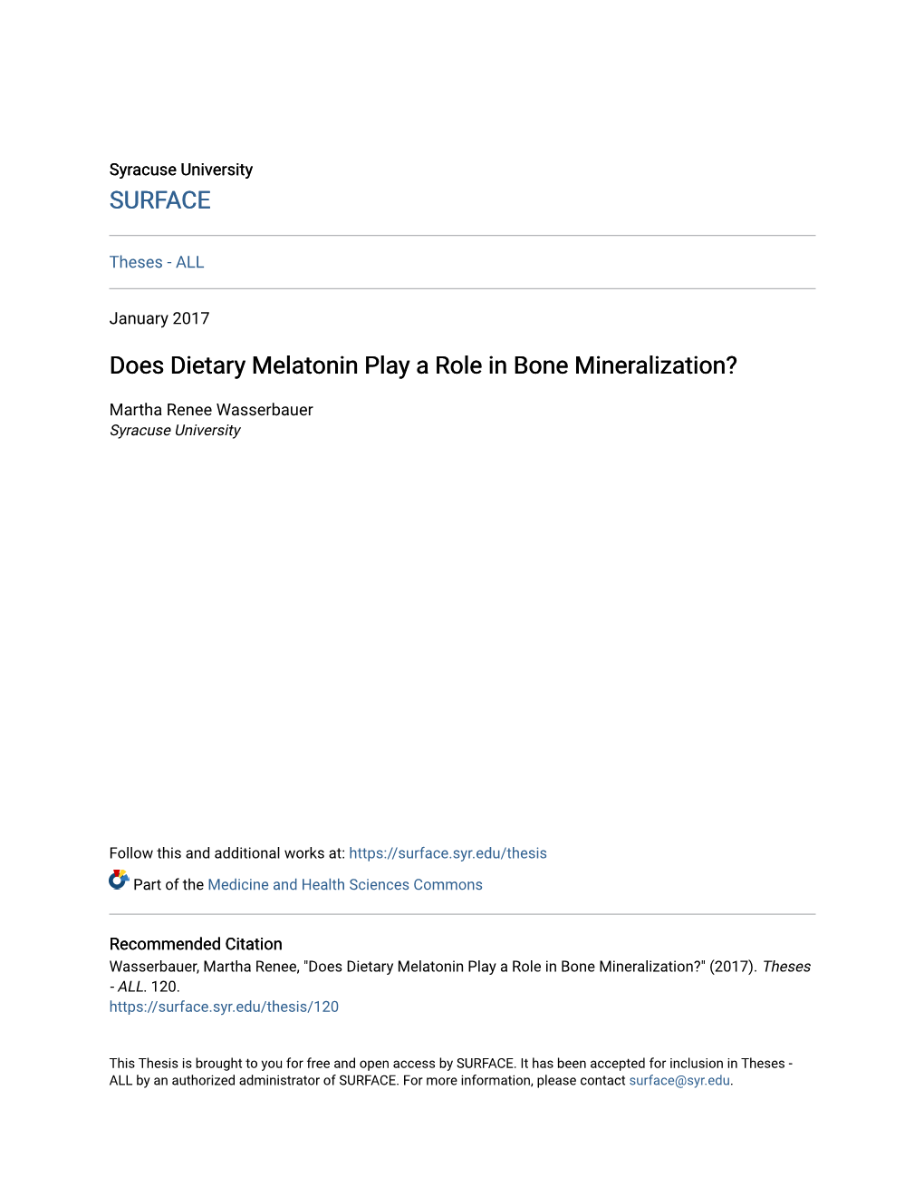 Does Dietary Melatonin Play a Role in Bone Mineralization?