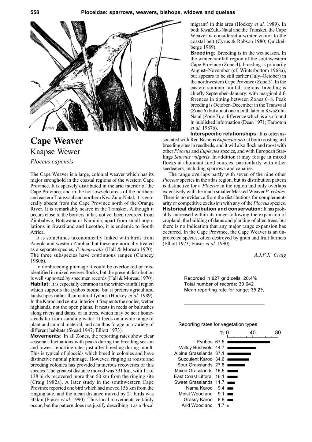 Cape Weaver Is Considered a Winter Visitor to the Coastal Belt (Cyrus & Robson 1980; Quickel- Berge 1989)