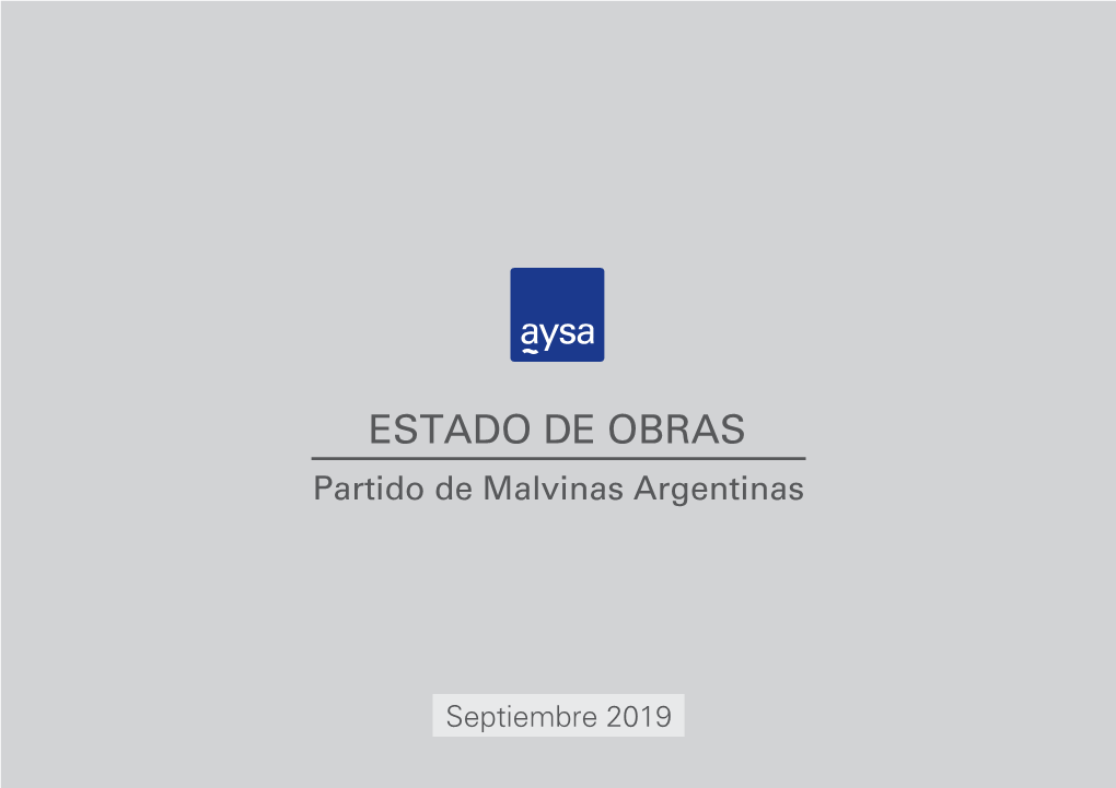 ESTADO DE OBRAS Partido De Malvinas Argentinas