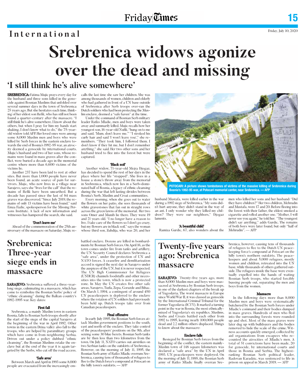 Srebrenica Widows Agonize Over the Dead and Missing