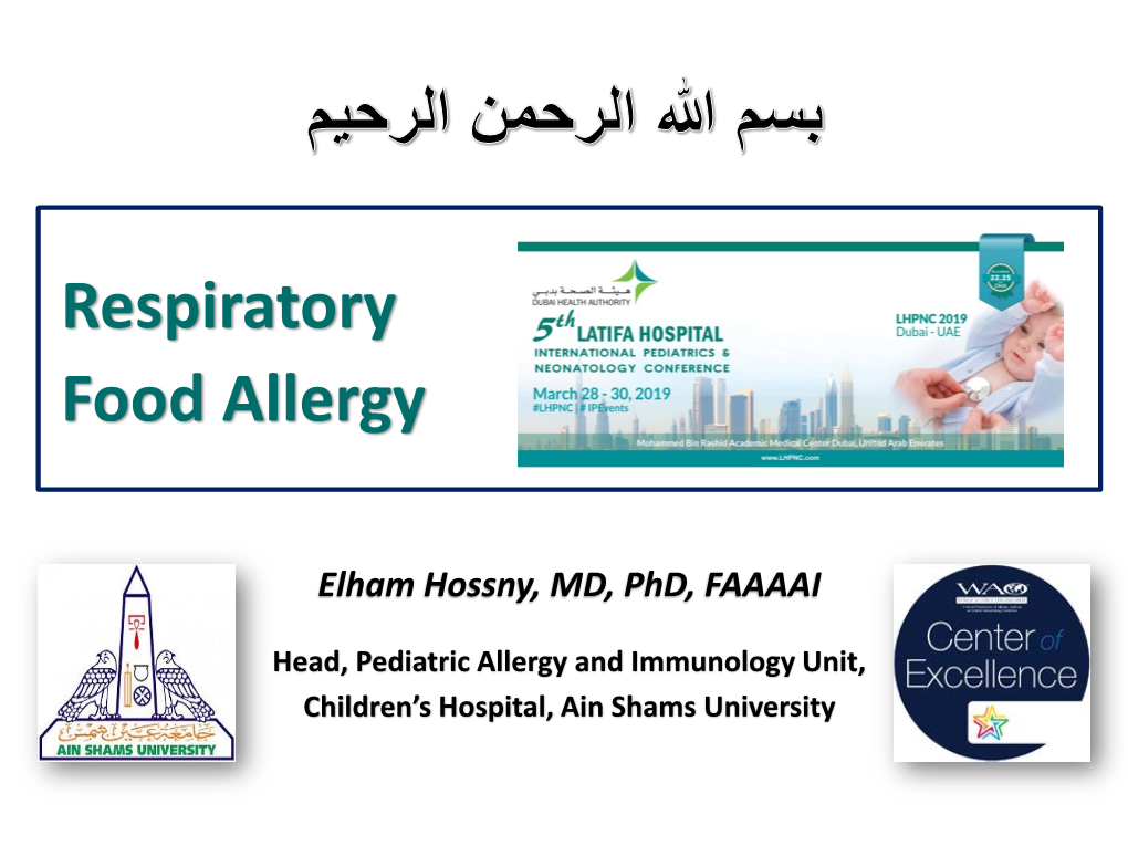 Respiratory Food Allergy