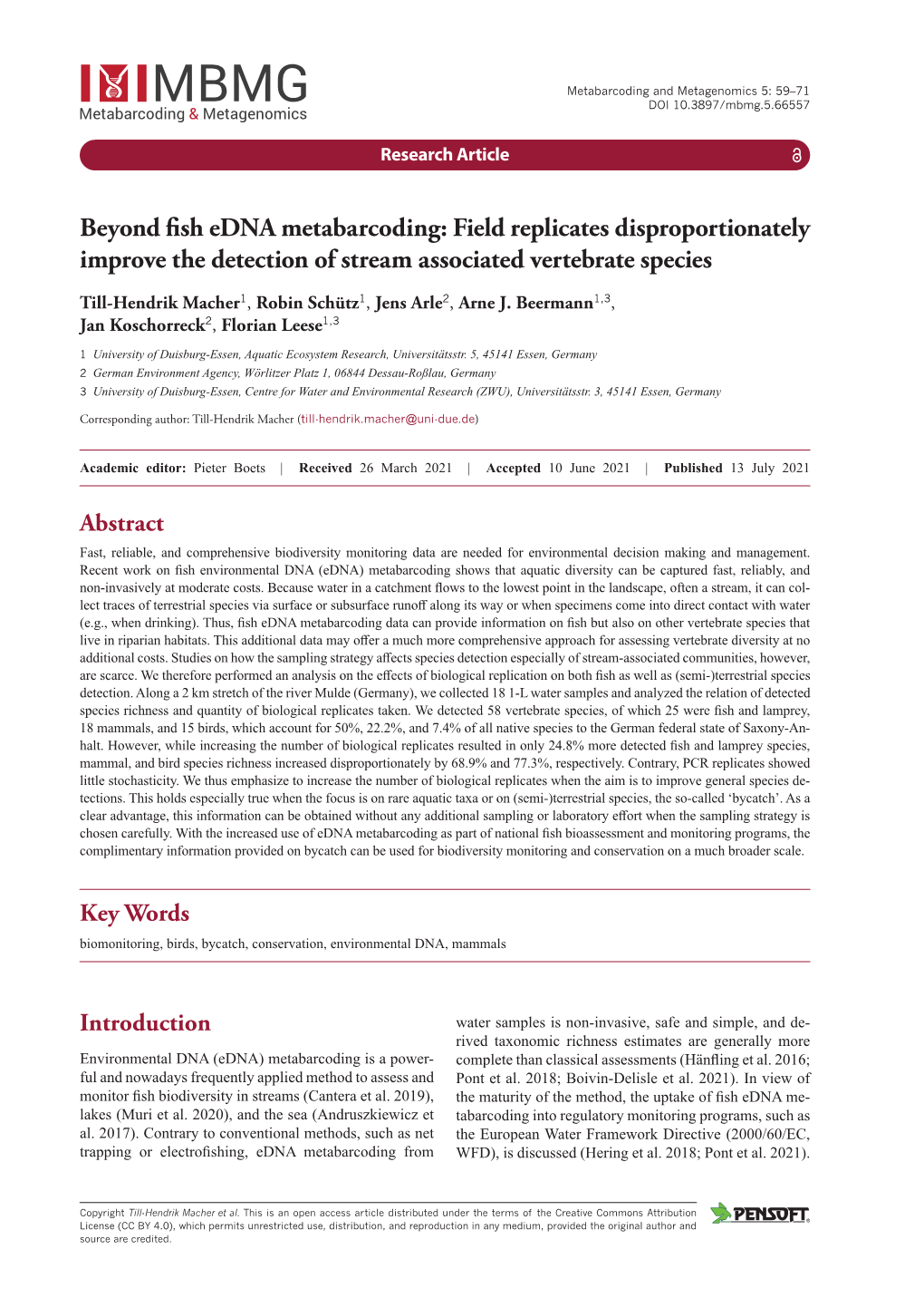 Beyond Fish Edna Metabarcoding: Field Replicates Disproportionately Improve the Detection of Stream Associated Vertebrate Species