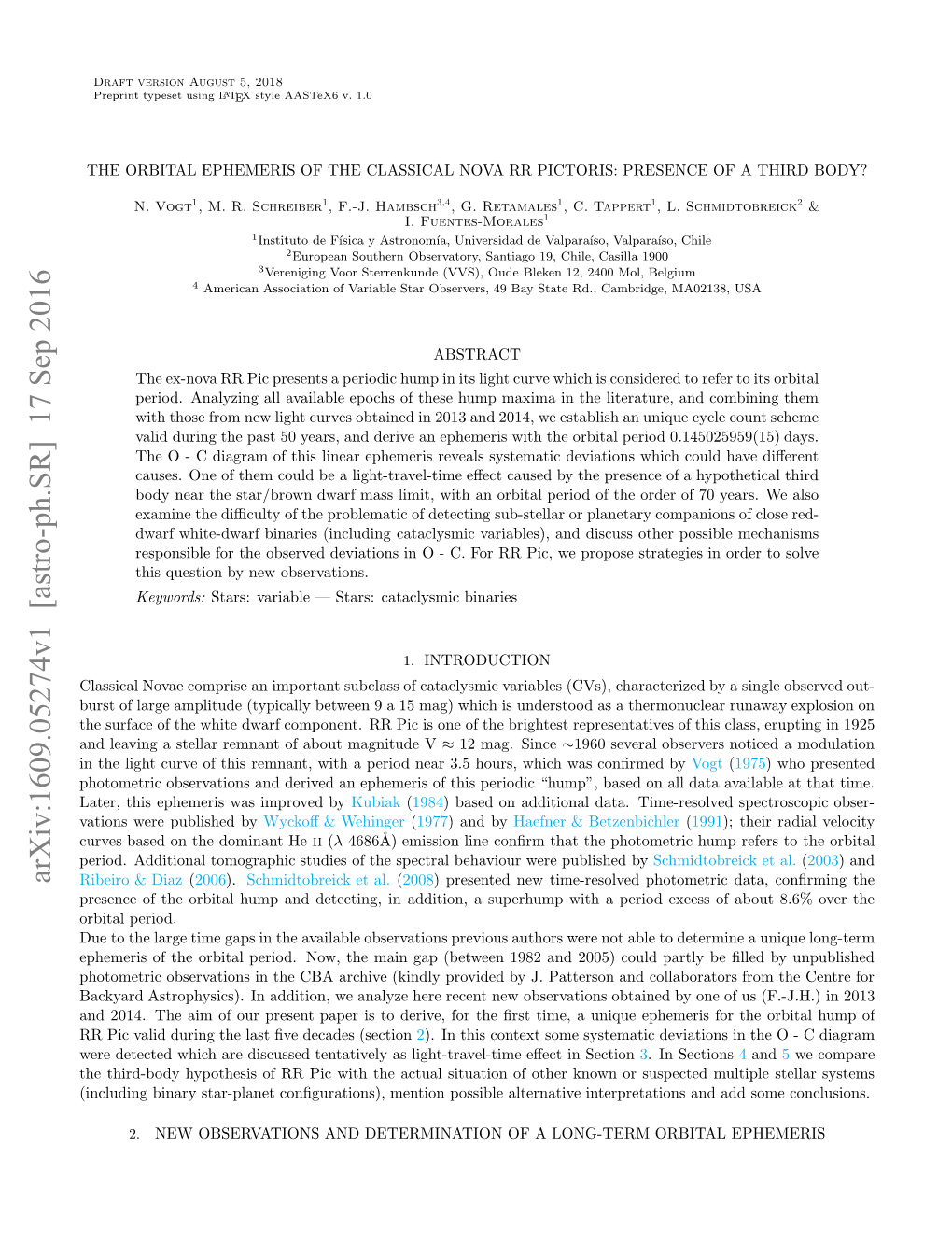 The Orbital Ephemeris of the Classical Nova RR Pictoris: Presence of A