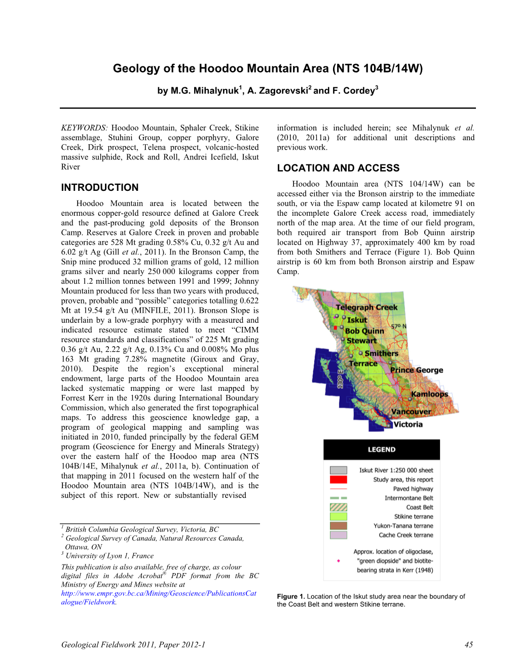 Geology of the Hoodoo Mountain Area (NTS 104B/14W)