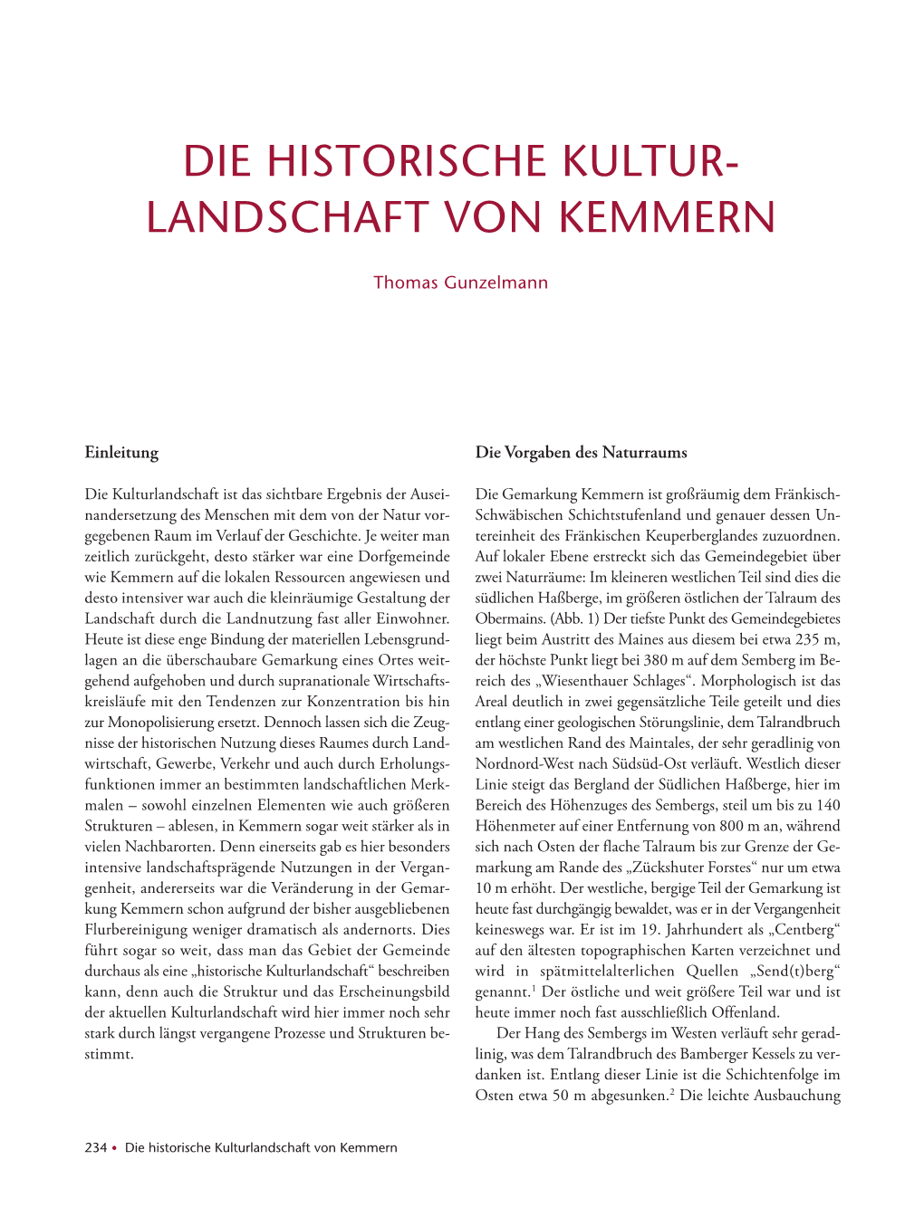 Die Historische Kultur- Landschaft Von Kemmern