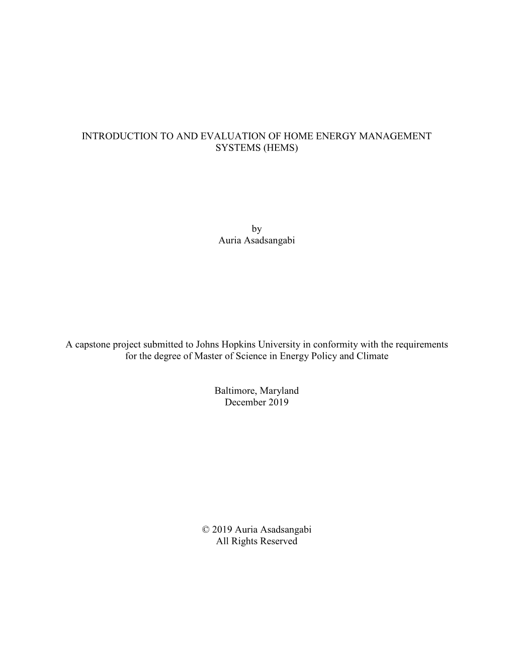 Introduction to and Evaluation of Home Energy Management Systems (Hems)