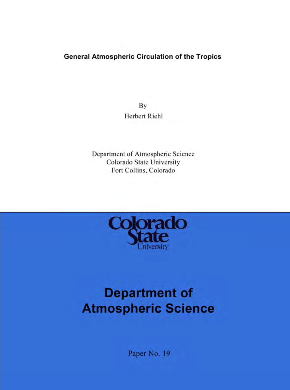 General Atmospheric Circulation of the Tropics