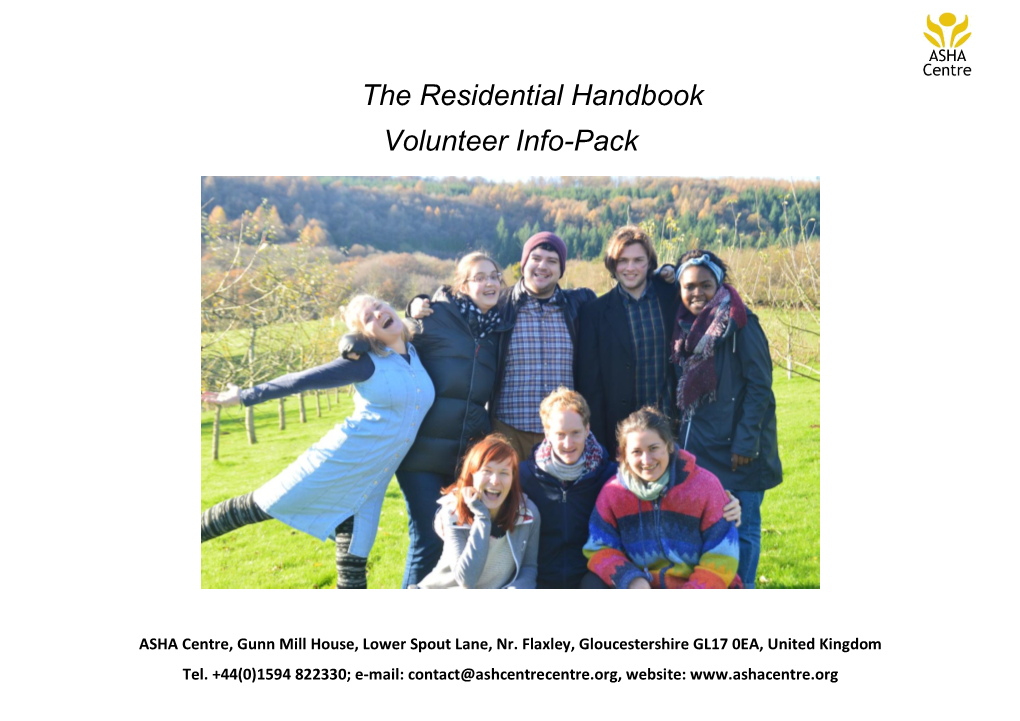 The Residential Handbook Volunteer Info-Pack