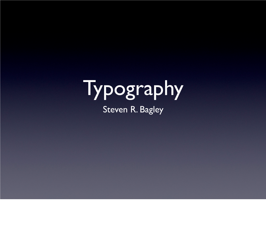 Lecture 11 – Typography