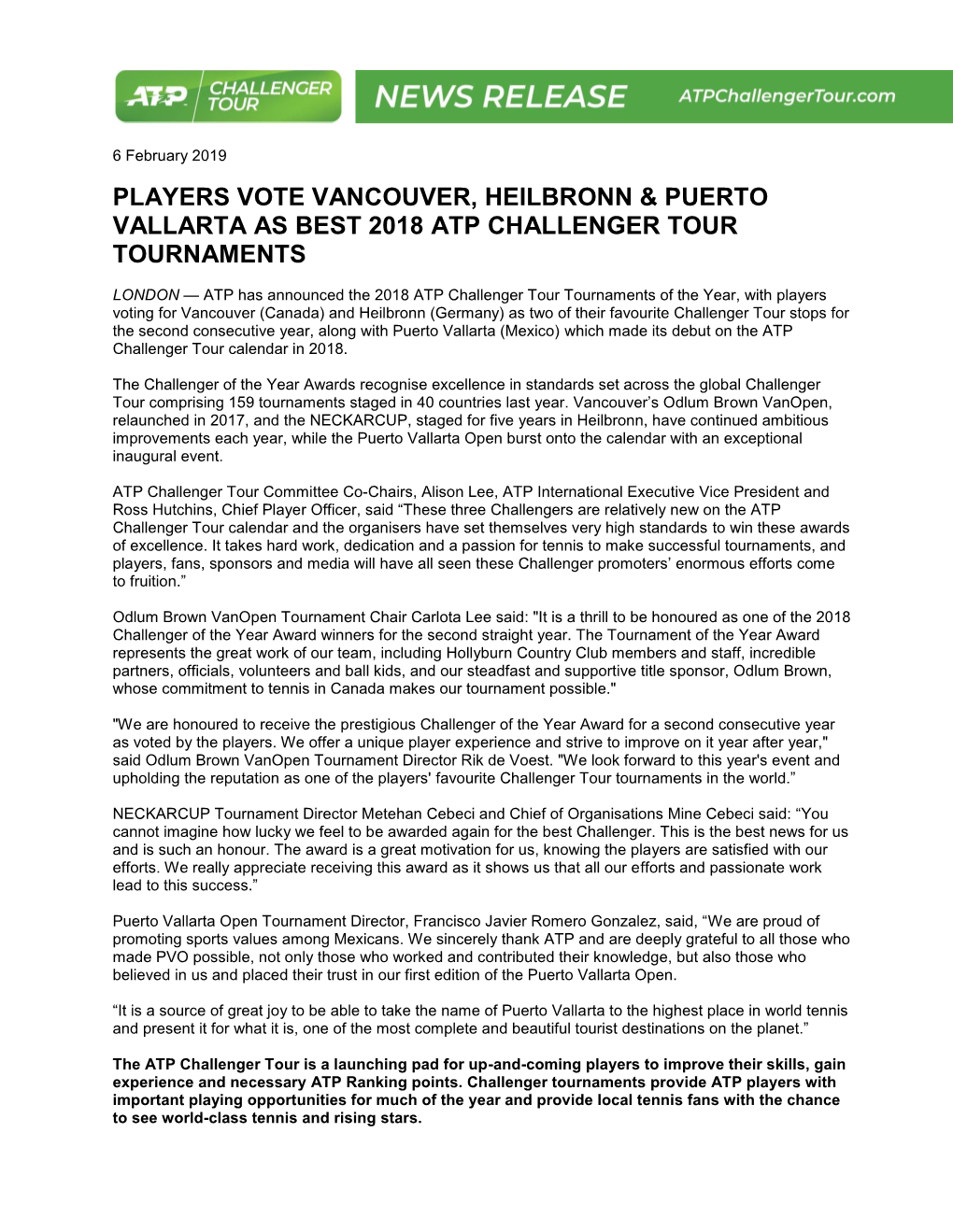 Players Vote Vancouver, Heilbronn & Puerto