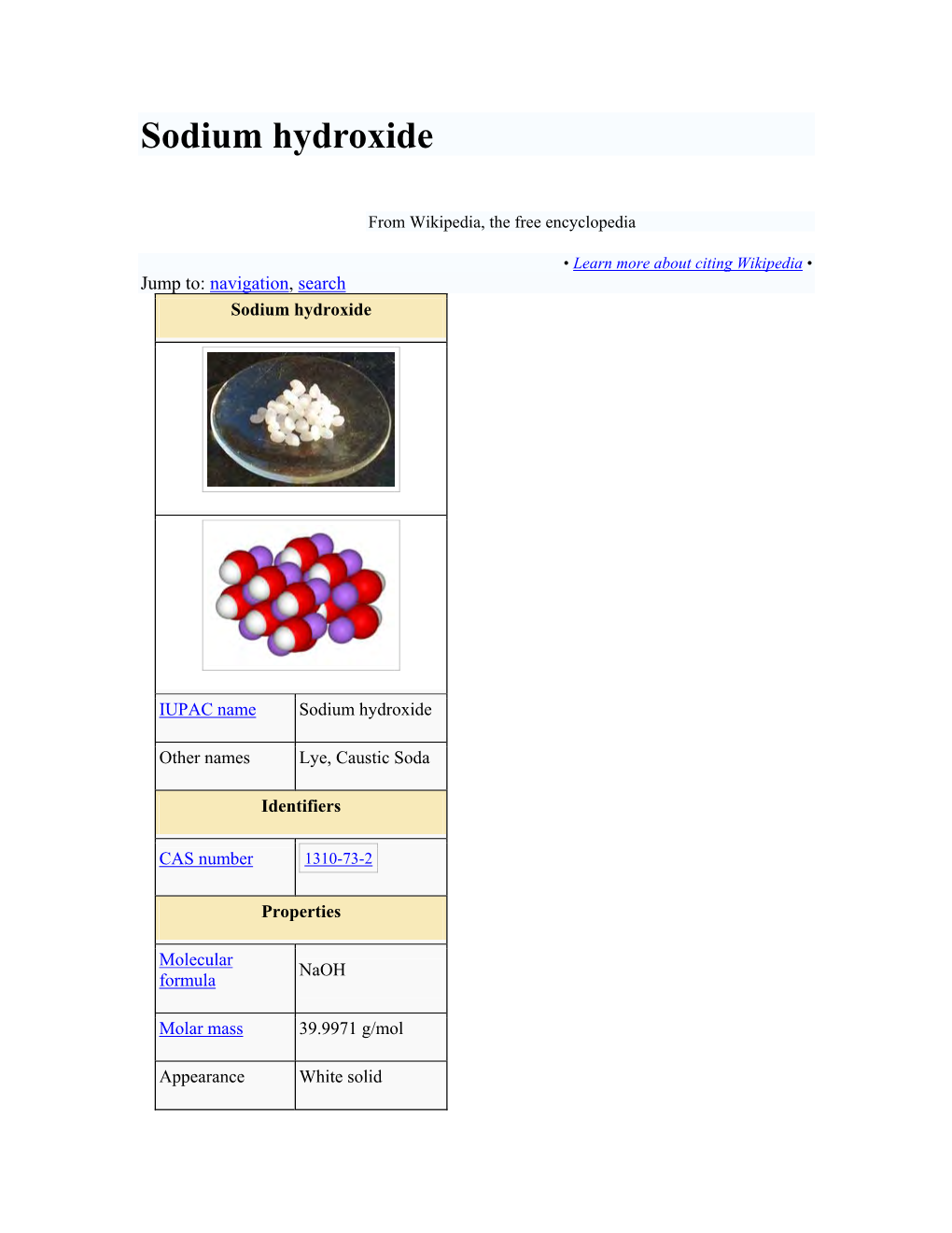 Sodium Hydroxide