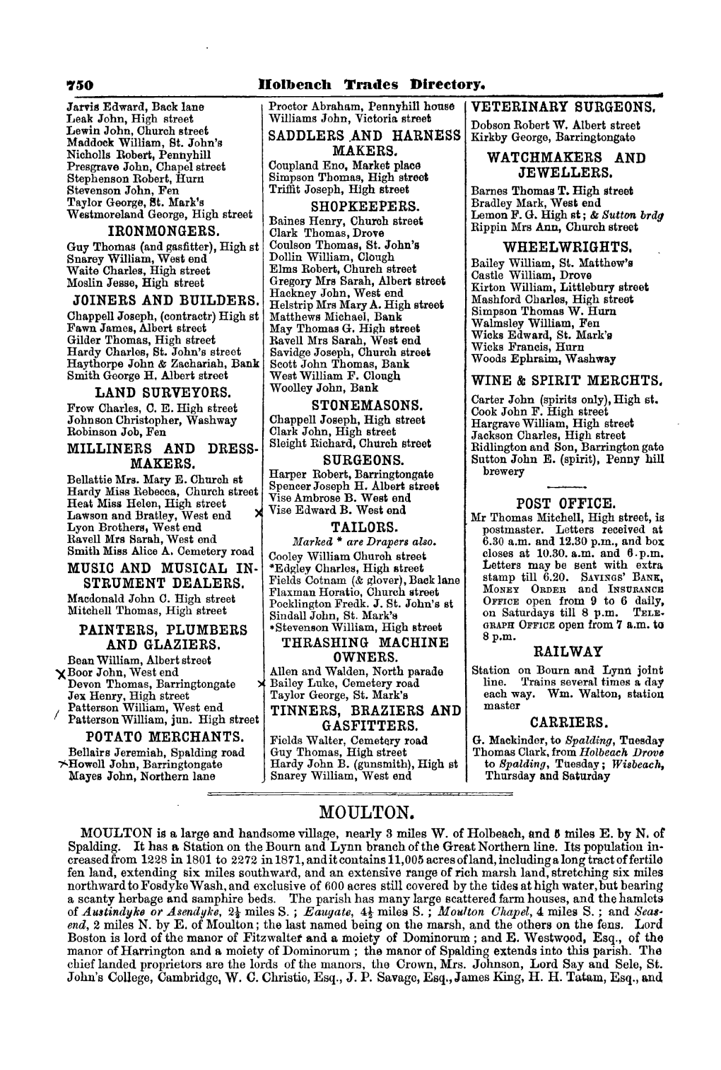 1872 Moulton and Other Parts of Holland