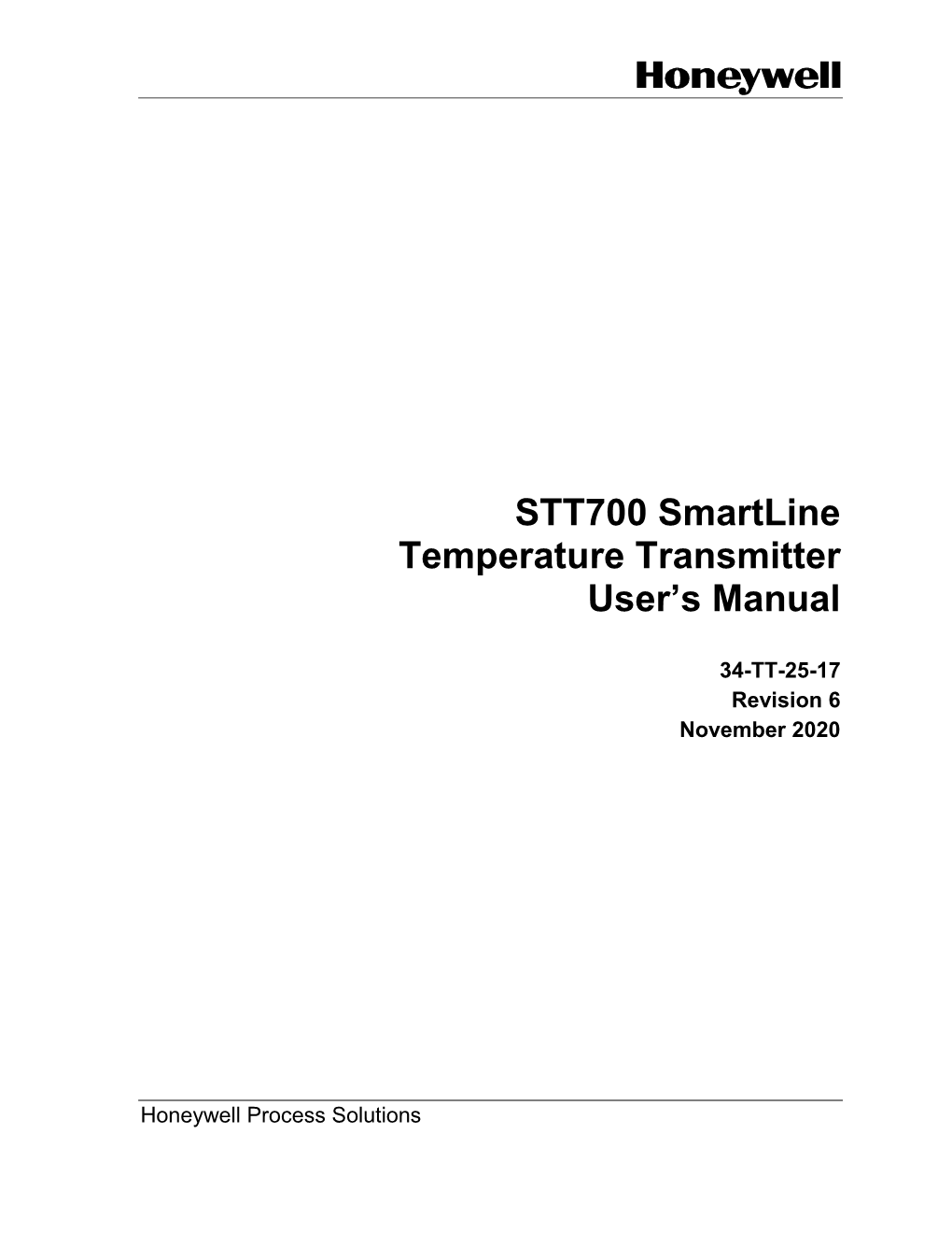 STT700 Smartline Temperature Transmitter User's Manual
