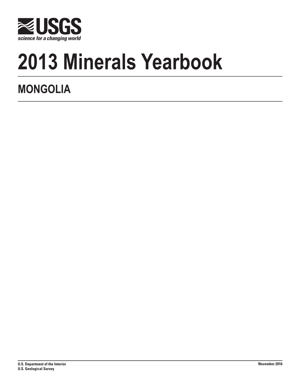 The Mineral Industry of Mongolia in 2013