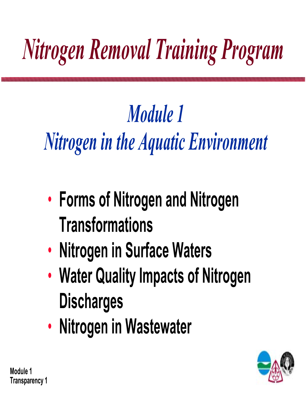 Nitrogen Removal Training Program