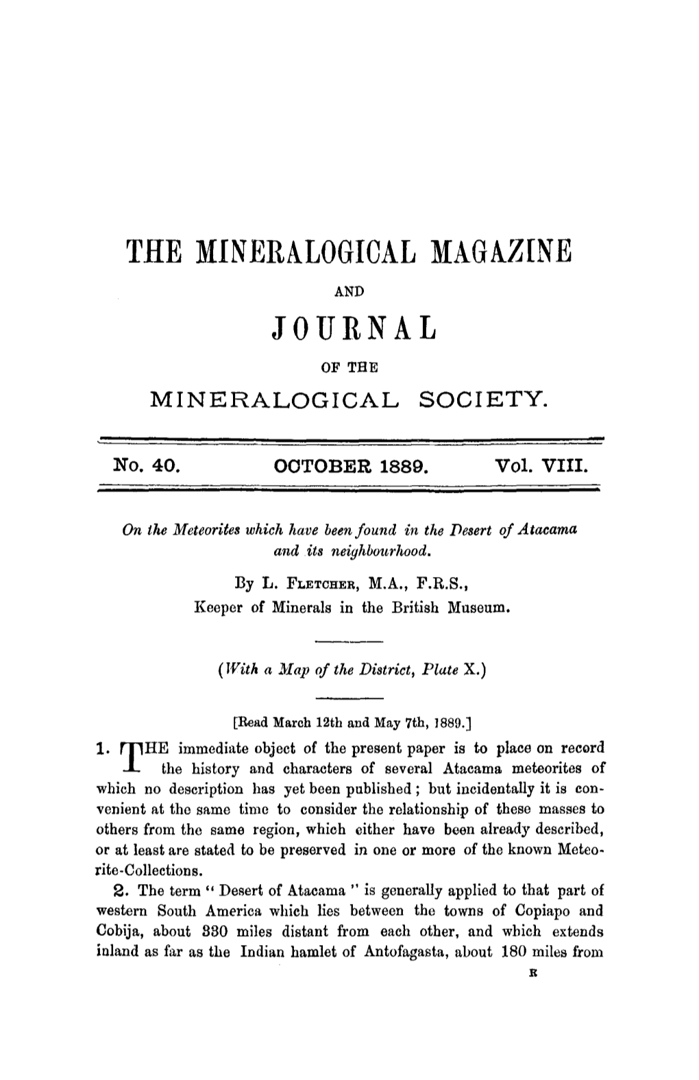 The Mineralogical Magazine Journal