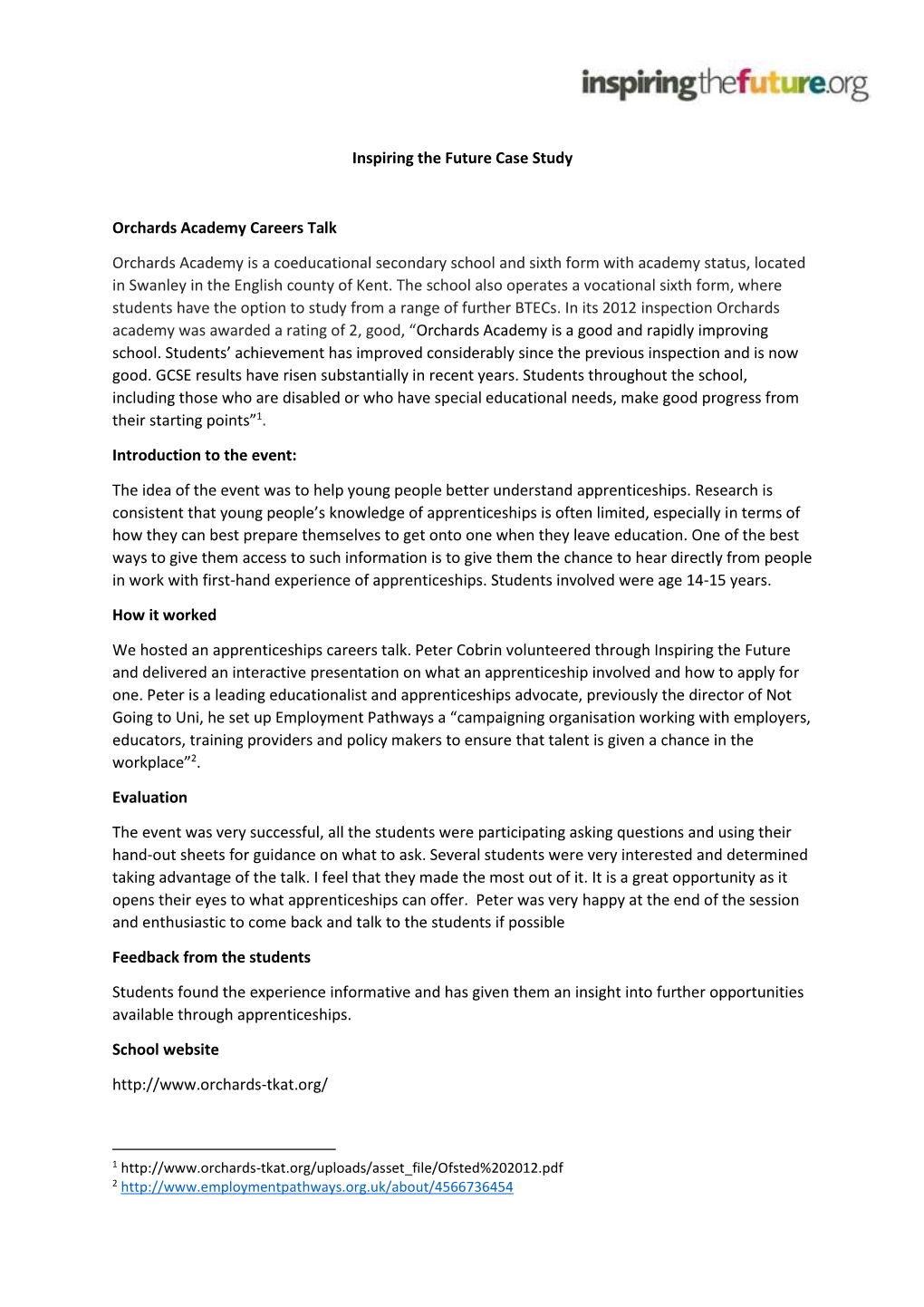 SFA Case Study Orchards Academy