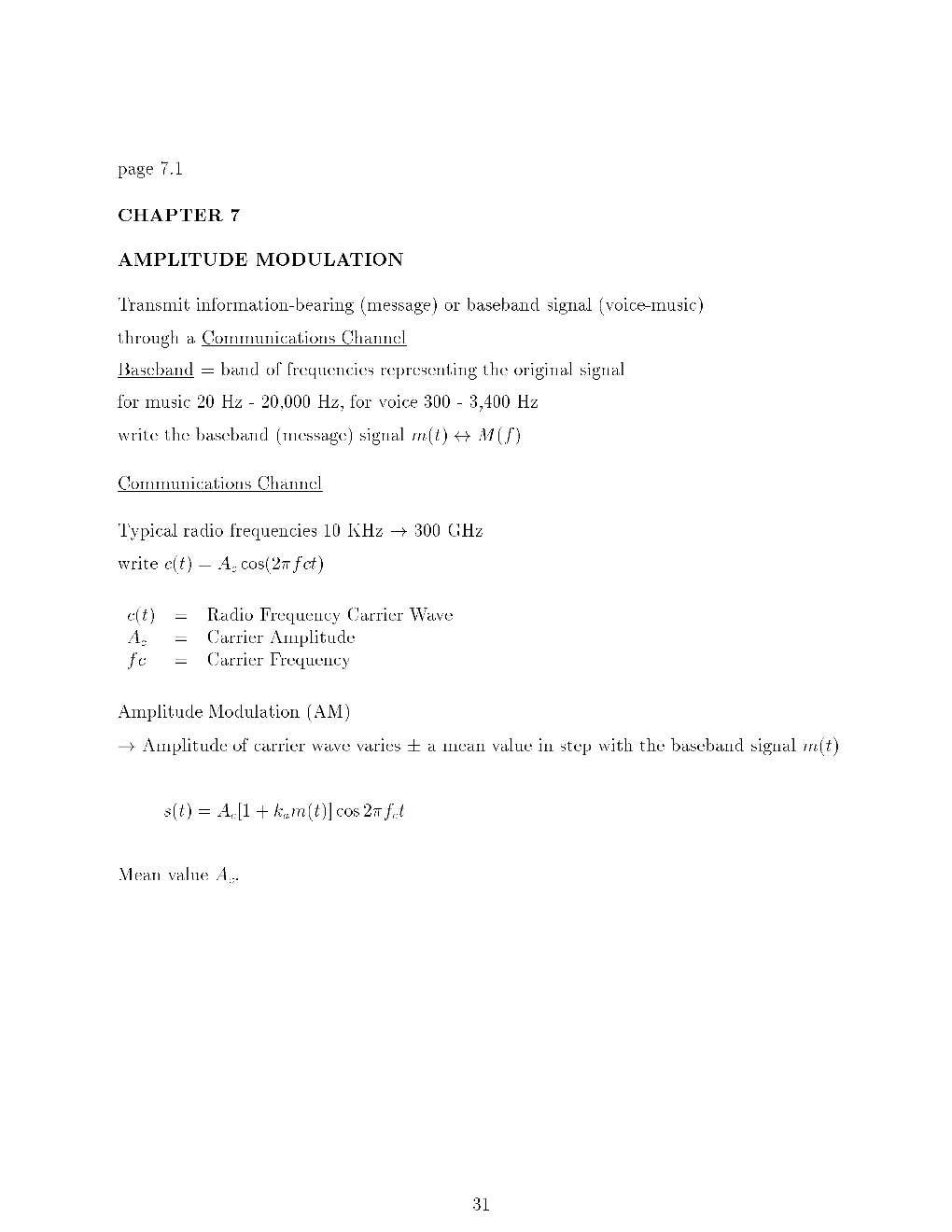 Chapter 7 Amplitude Modulation