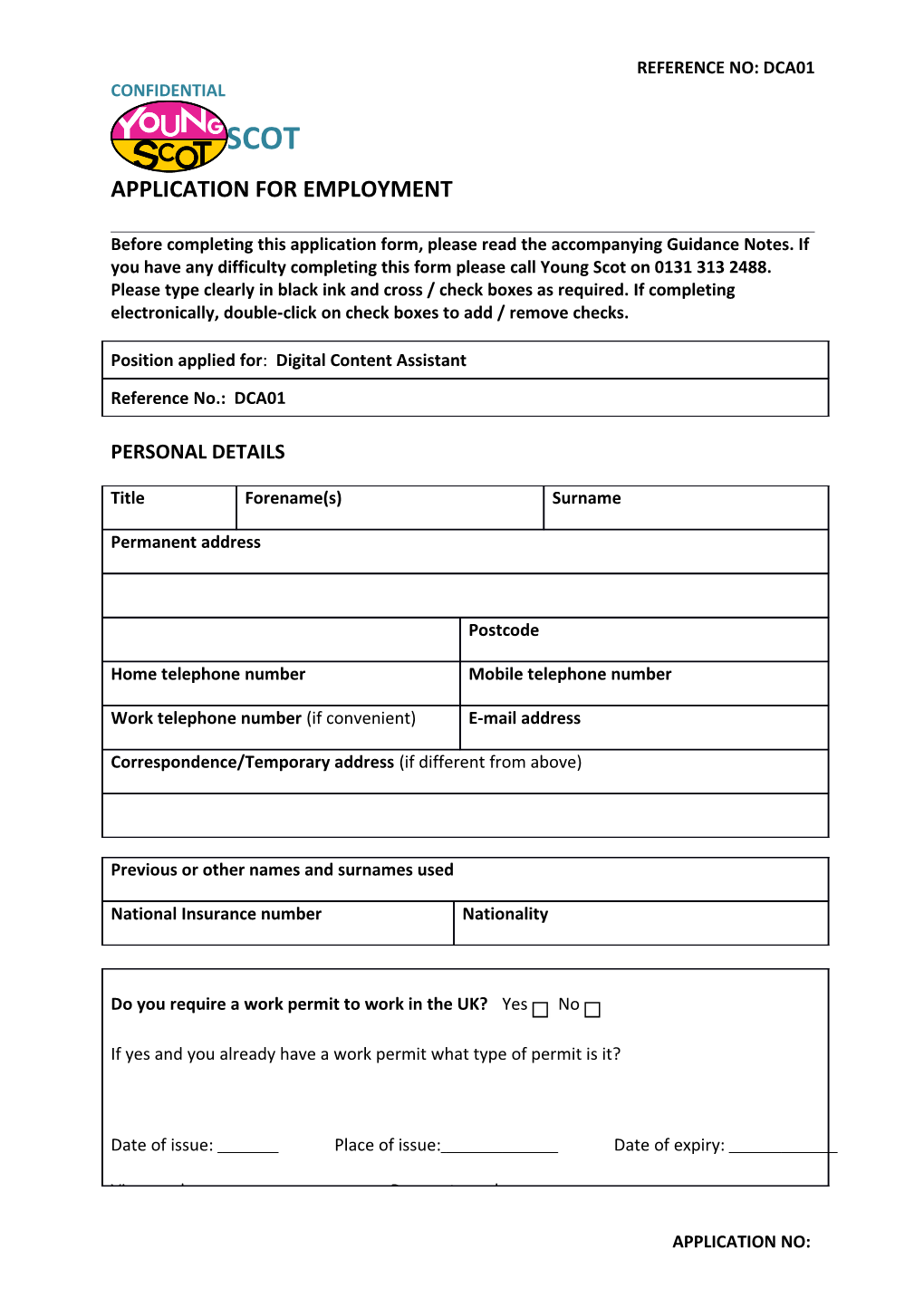 Application for Employment s89