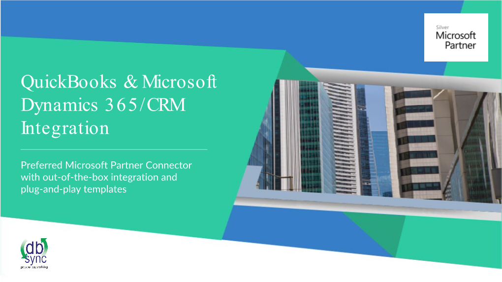 Quickbooks & Microsoft Dynamics 365/CRM Integration