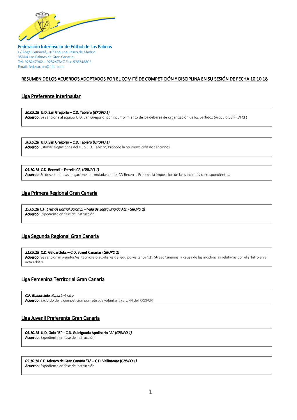 Liga Preferente Interinsular Liga Primera Regional Gran