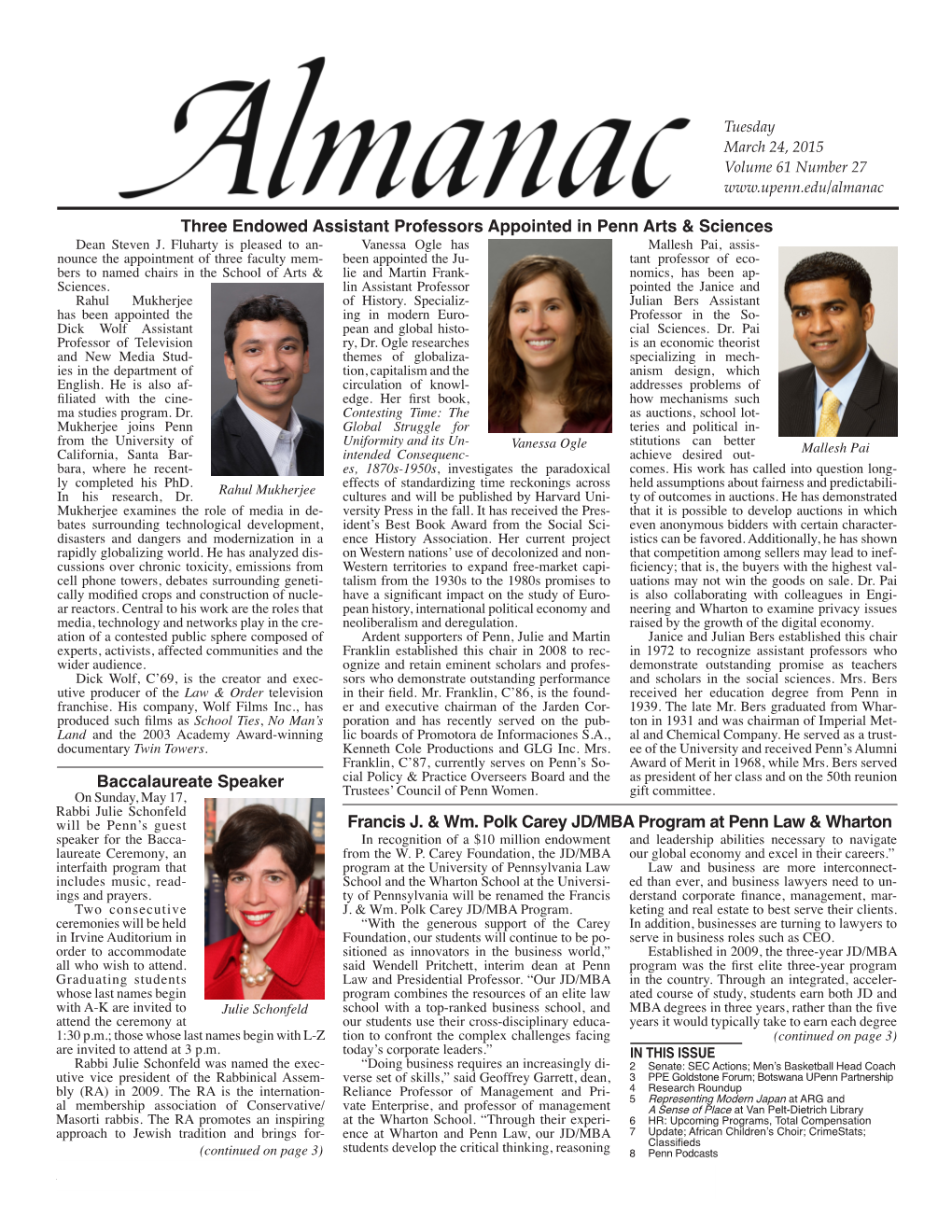 March 17, 2015, Vol. 61 No. 26