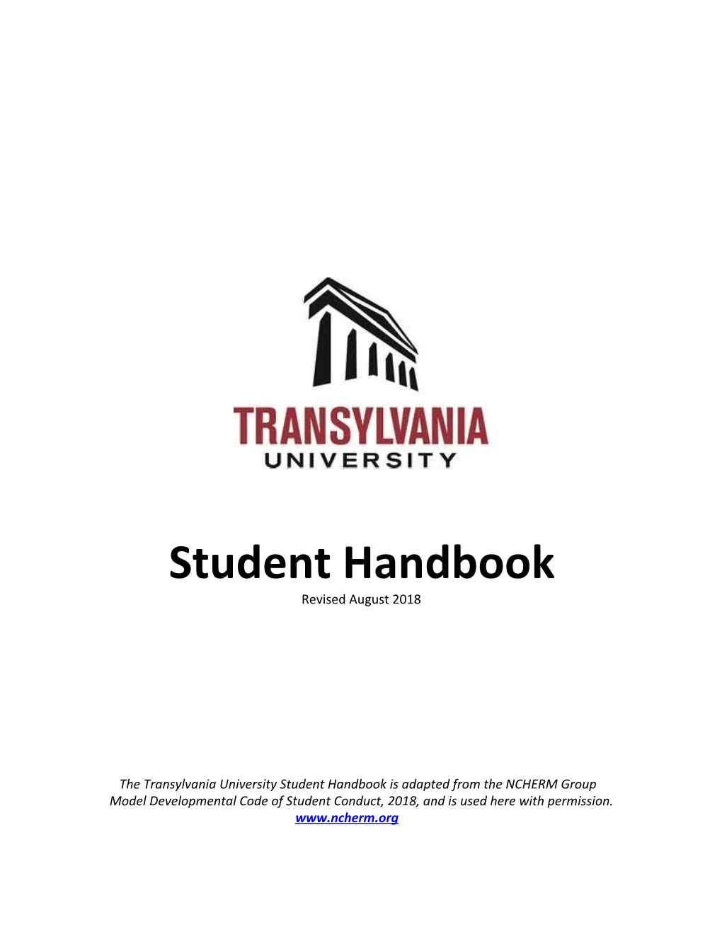 Student Handbook Revised August 2018